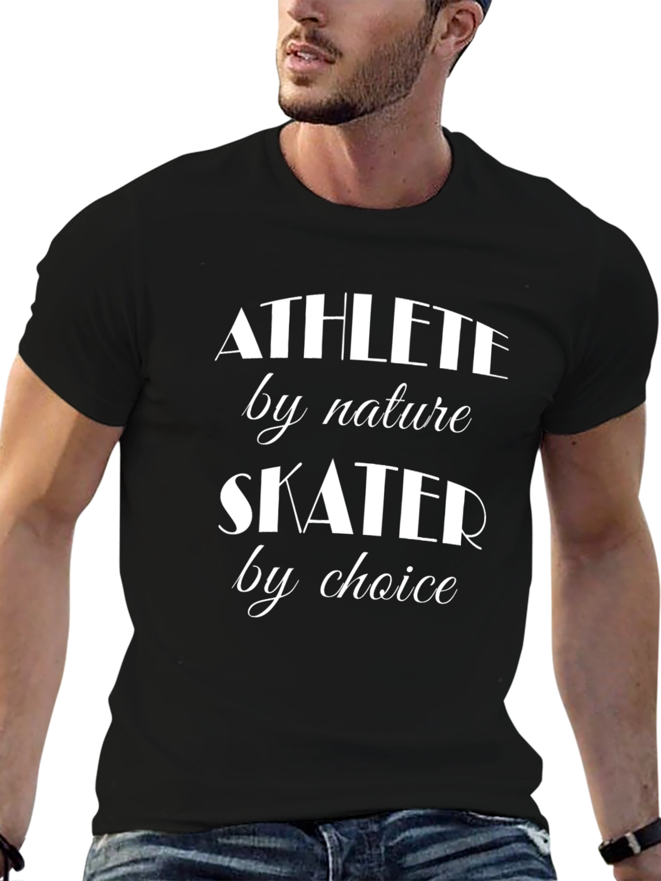 Athlete Skater Graphic Tee - Black