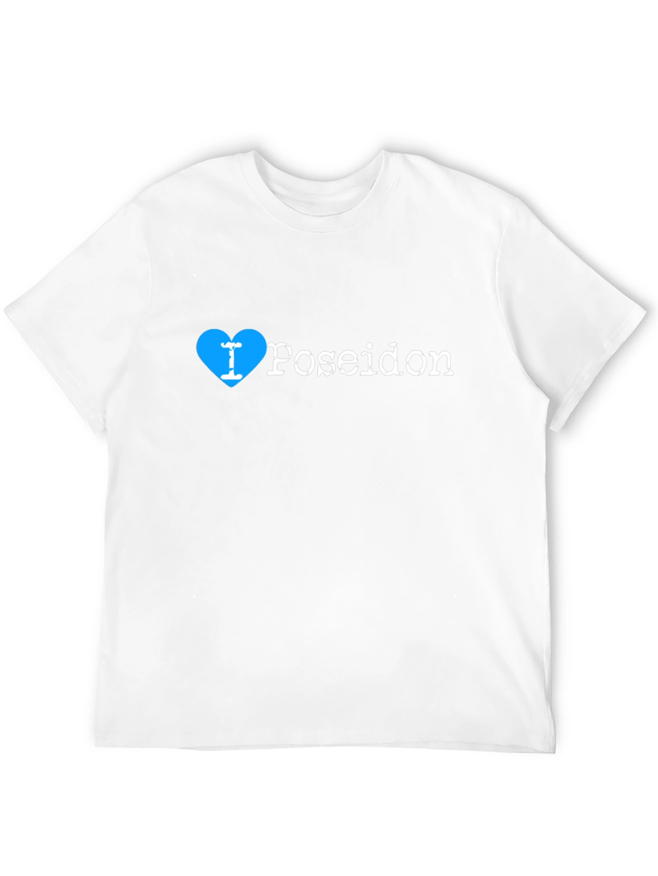 I Love Poseidon Black Cotton Graphic Tee