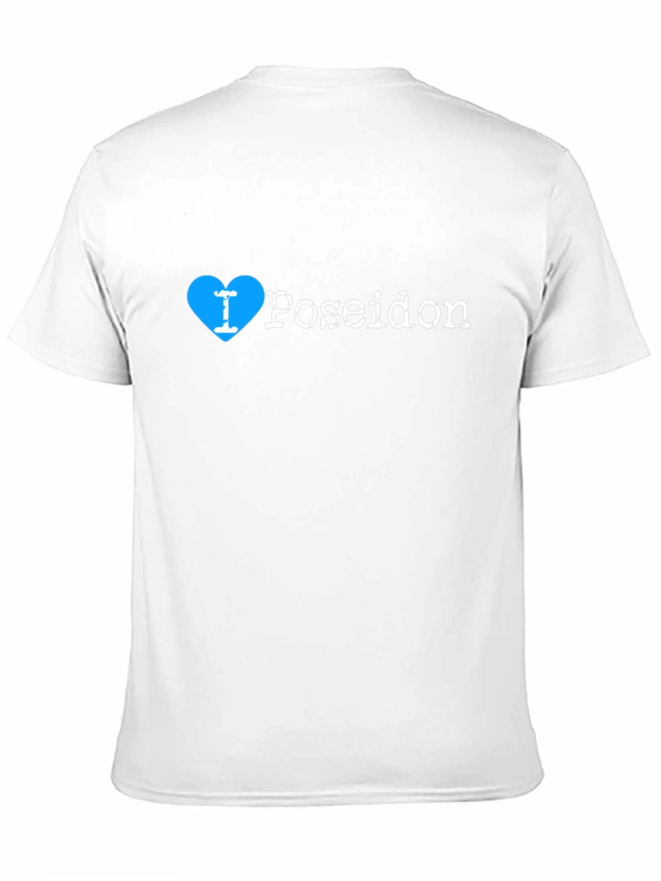 I Love Poseidon Black Cotton Graphic Tee
