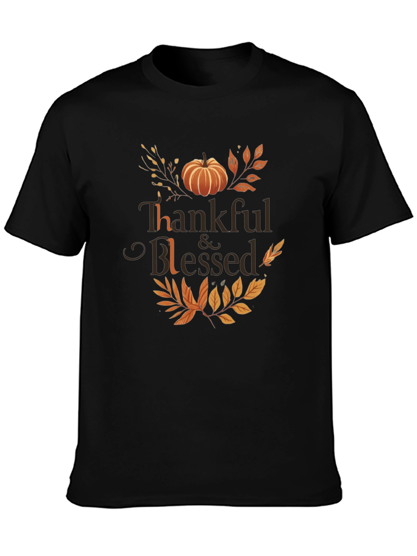 Thankful & Blessed Thanksgiving Graphic Tee