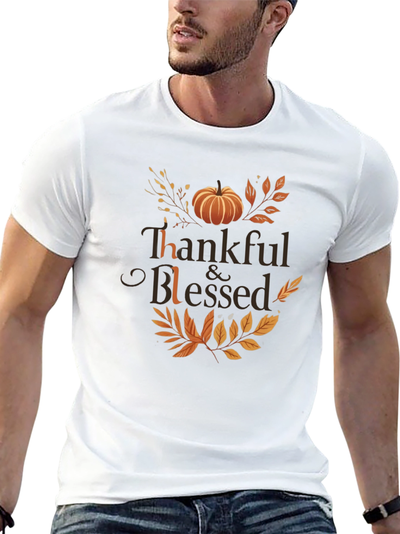 Thankful & Blessed Thanksgiving Graphic Tee