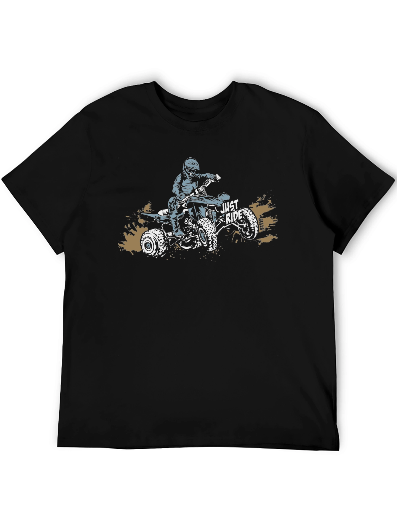 Just Ride Black Graphic Tee ATV Design