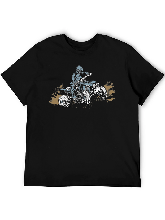 Just Ride Black Graphic Tee ATV Design