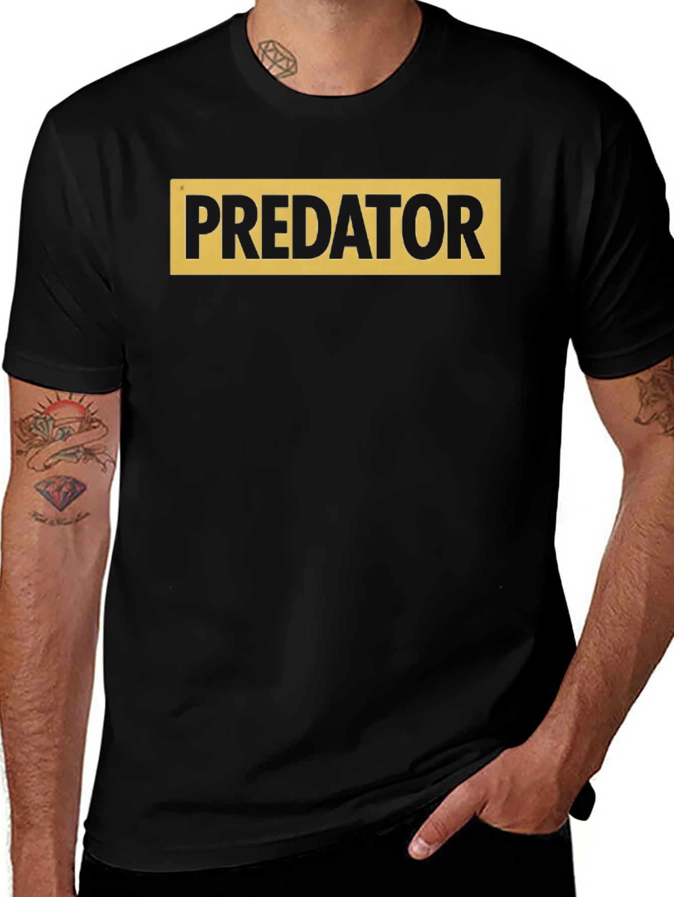 Predator Graphic Tee - Black Cotton T-Shirt