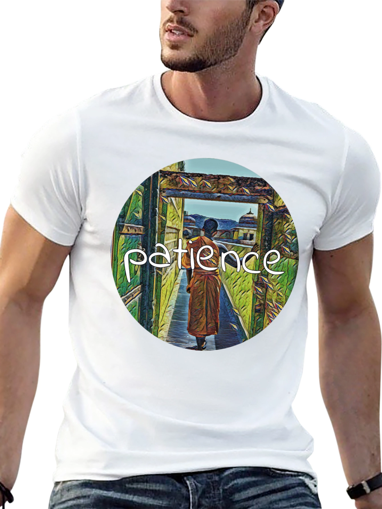 Patience Monk Black T-Shirt - Find Your Inner Peace