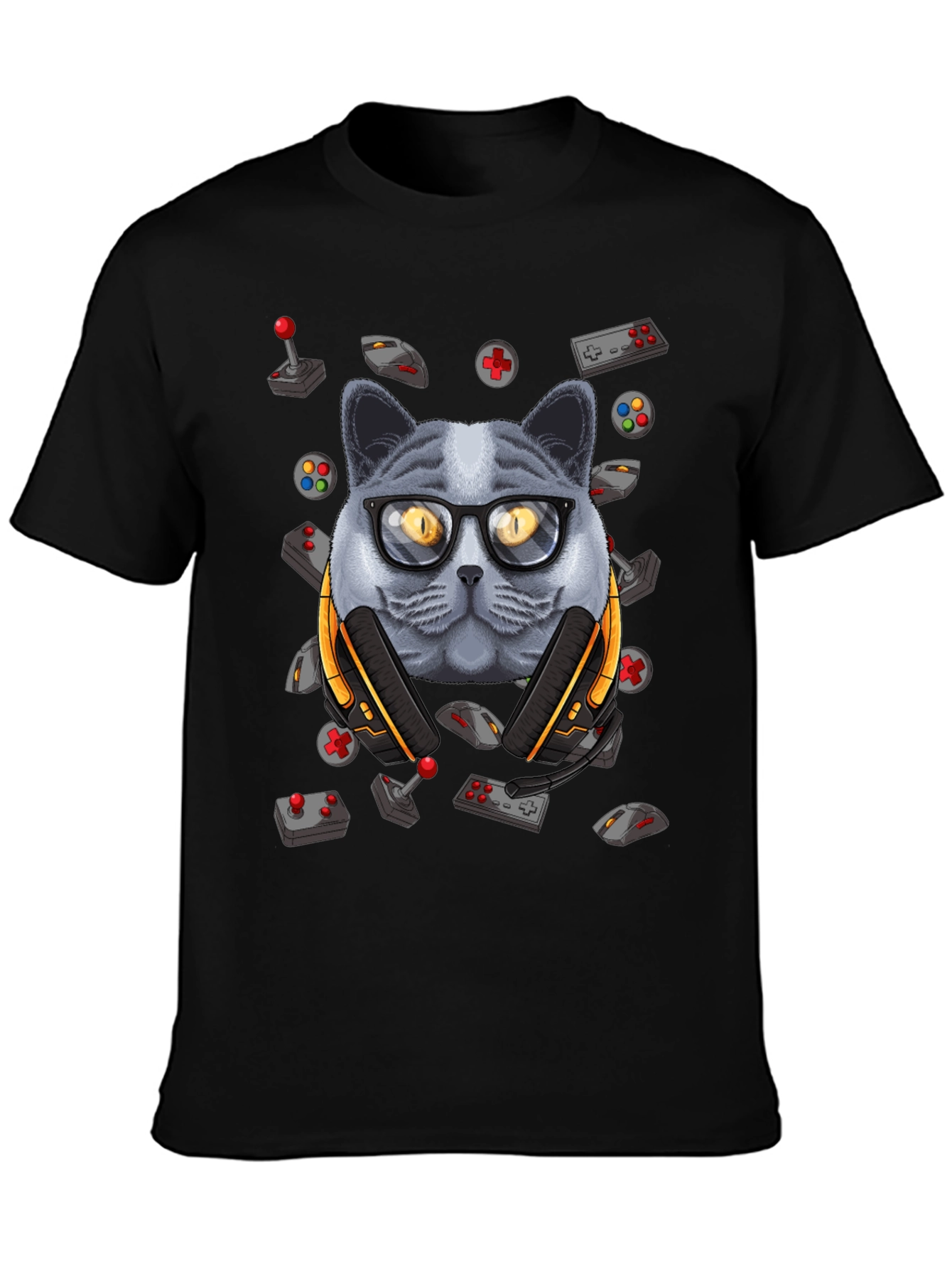 Gamer Cat T-Shirt - Geeky Style
