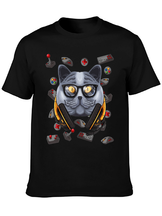 Gamer Cat T-Shirt - Geeky Style