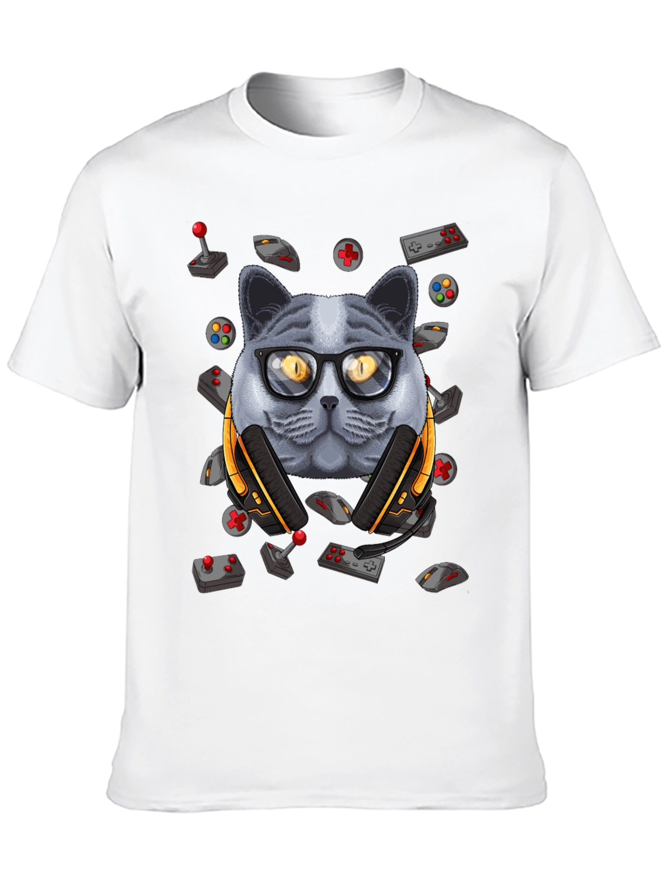 Gamer Cat T-Shirt - Geeky Style