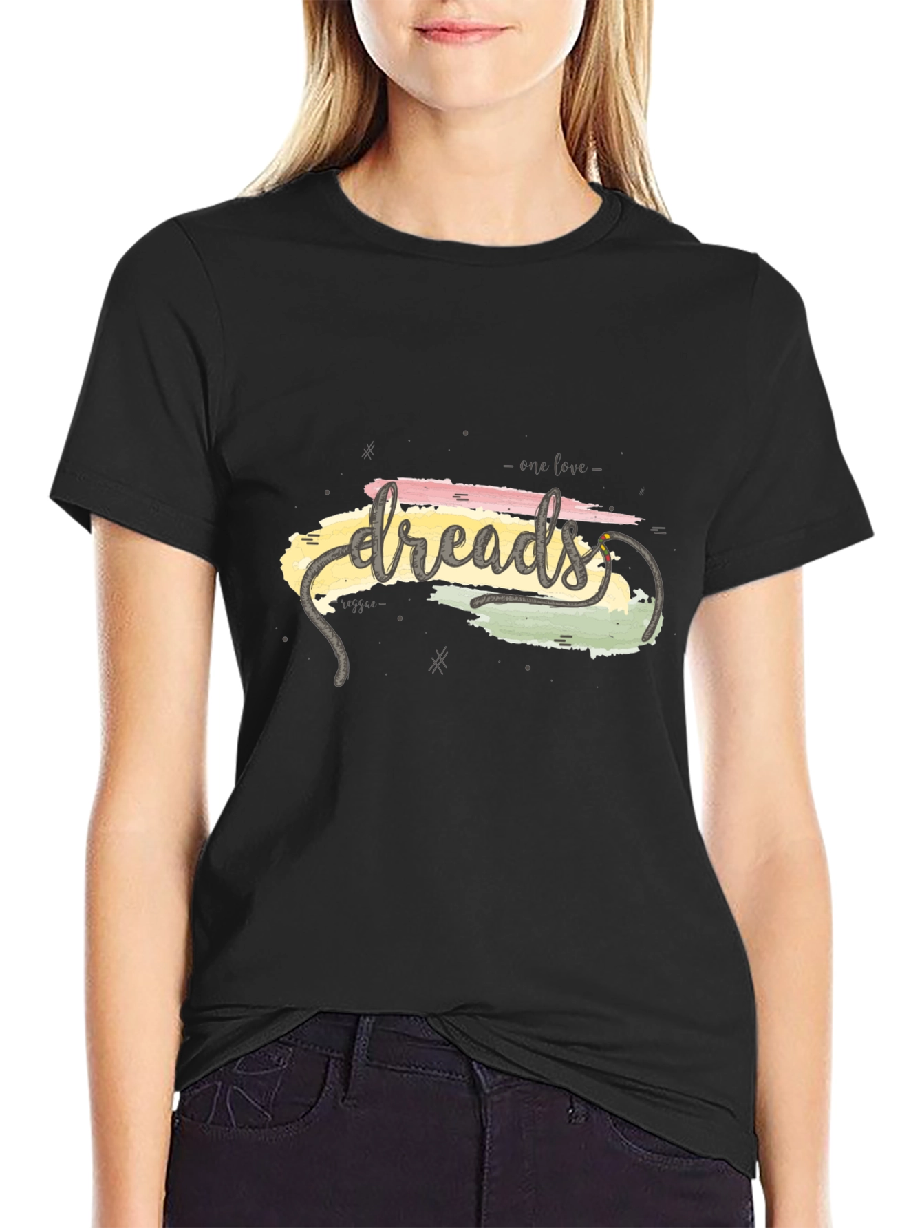 Dreads One Love Graphic Tee - Casual Black T-Shirt