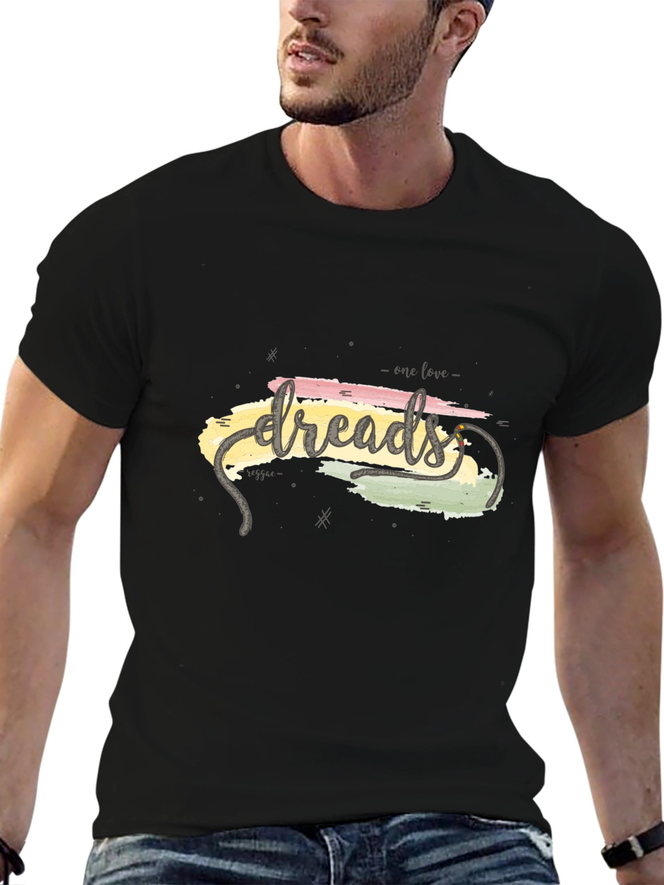 Dreads One Love Graphic Tee - Casual Black T-Shirt