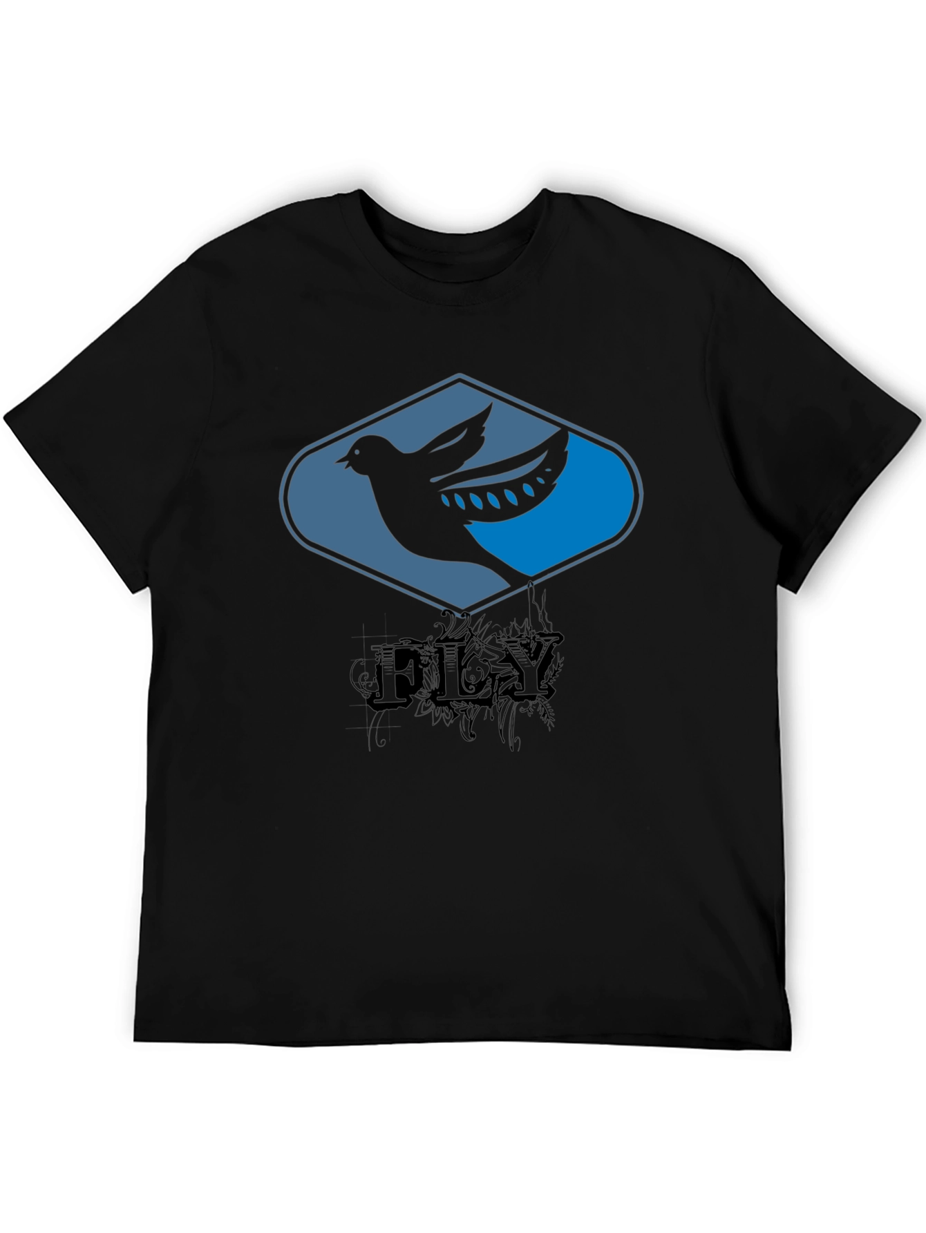 Fly Bird Graphic Tee - Black Cotton T-Shirt