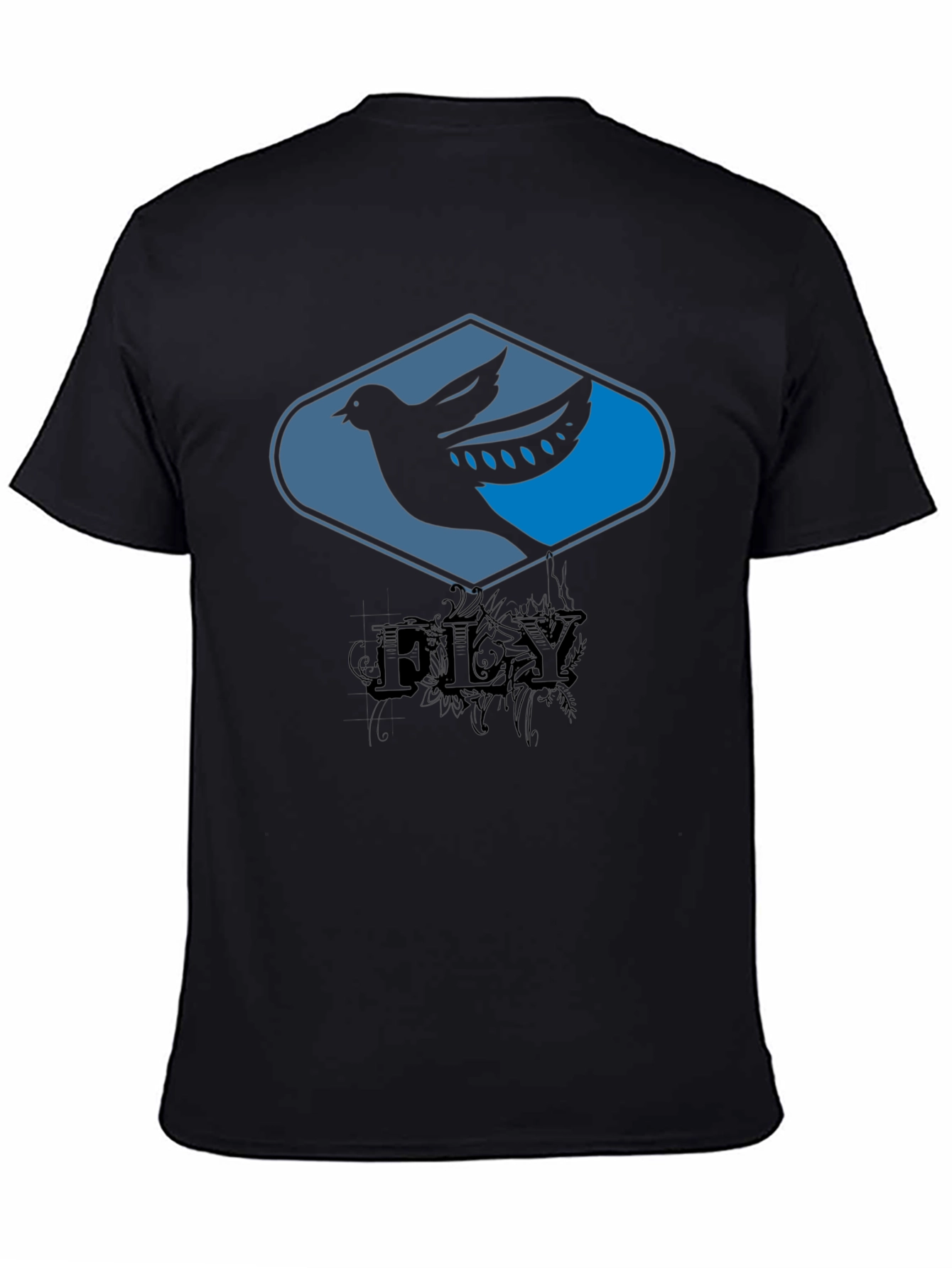 Fly Bird Graphic Tee - Black Cotton T-Shirt