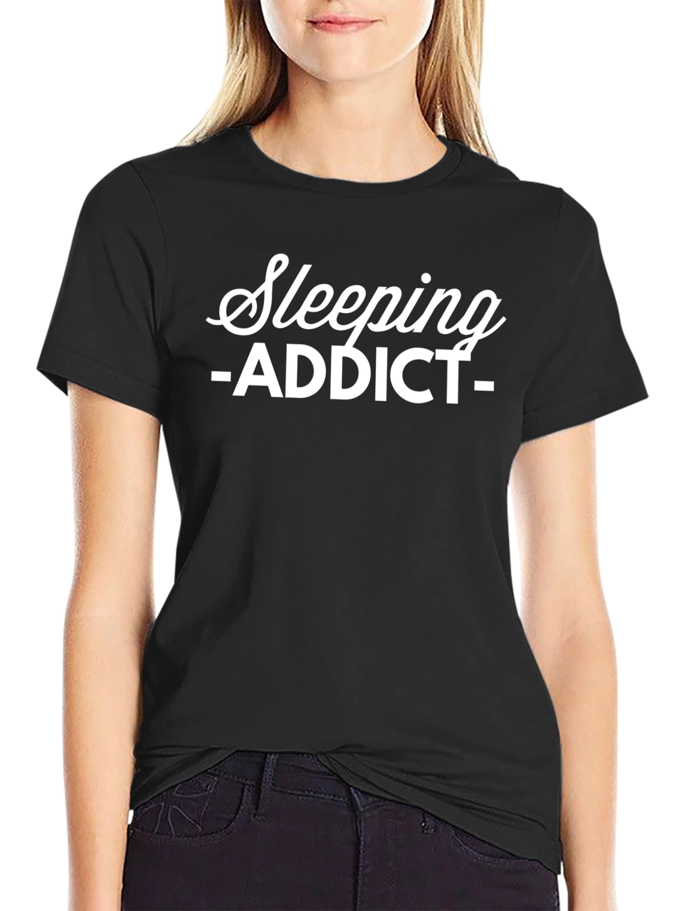 Sleeping Addict Graphic Tee - Black