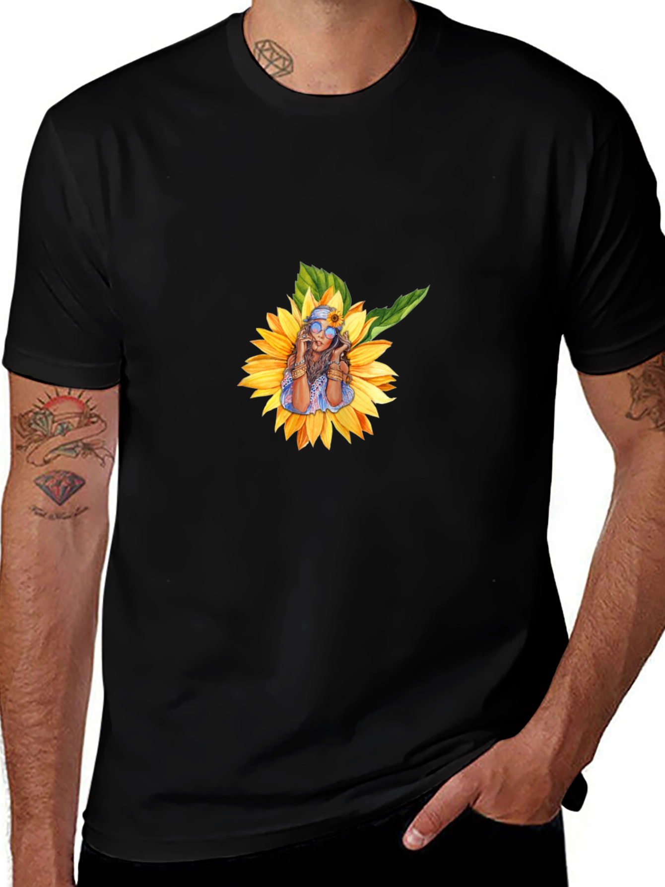 Sunflower Woman Graphic T-Shirt - Stylish Casual Wear