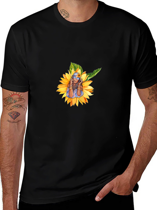 Sunflower Woman Graphic T-Shirt - Stylish Casual Wear