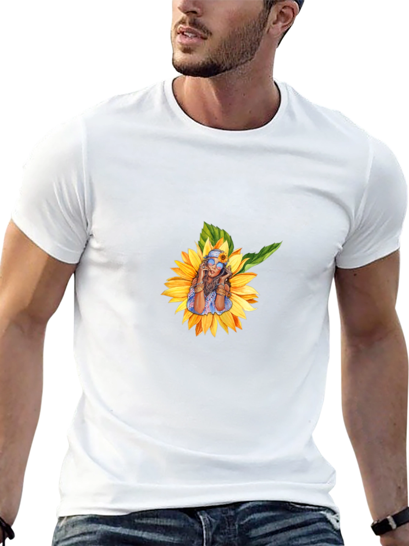 Sunflower Woman Graphic T-Shirt - Stylish Casual Wear