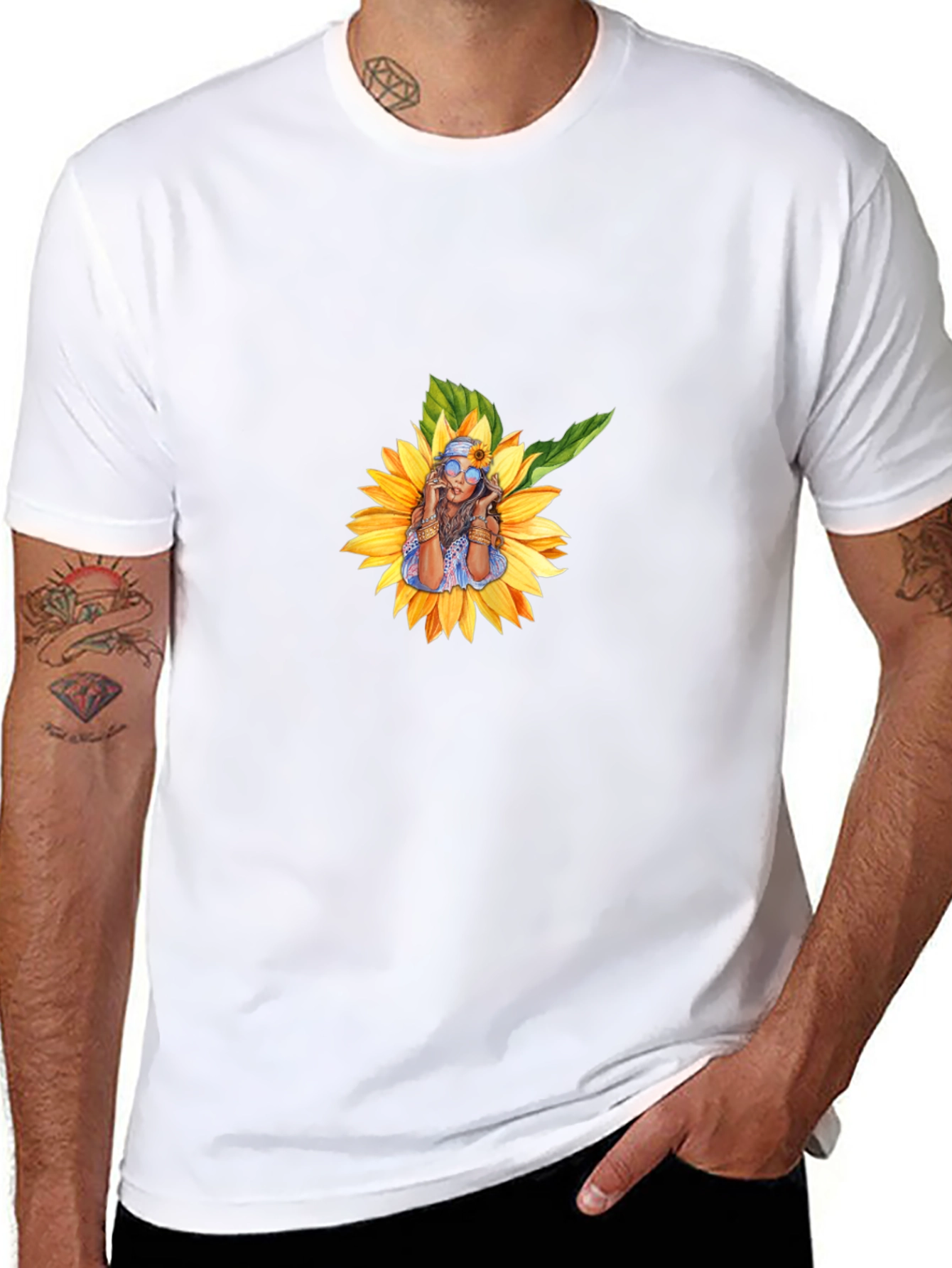 Sunflower Woman Graphic T-Shirt - Stylish Casual Wear