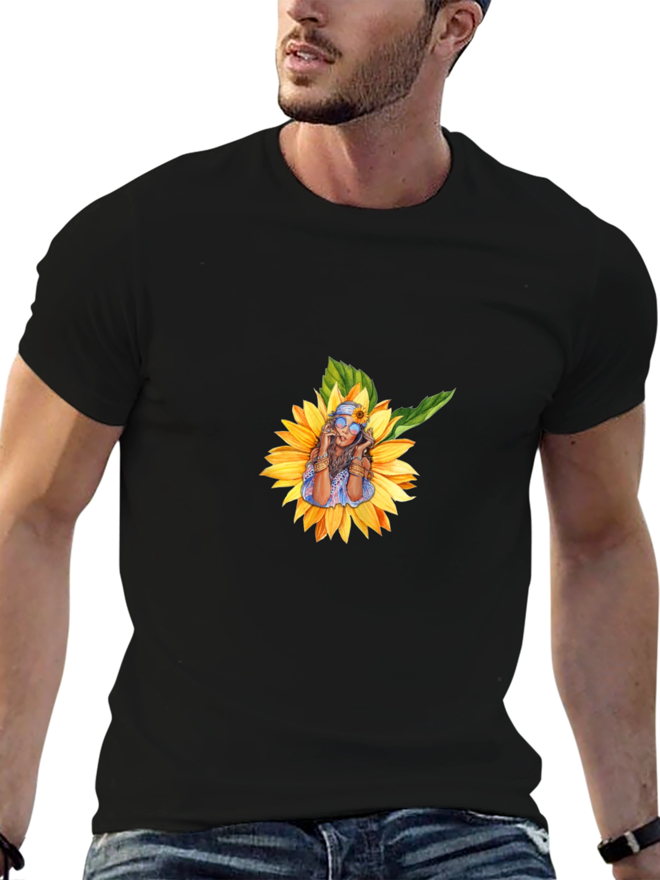 Sunflower Woman Graphic T-Shirt - Stylish Casual Wear