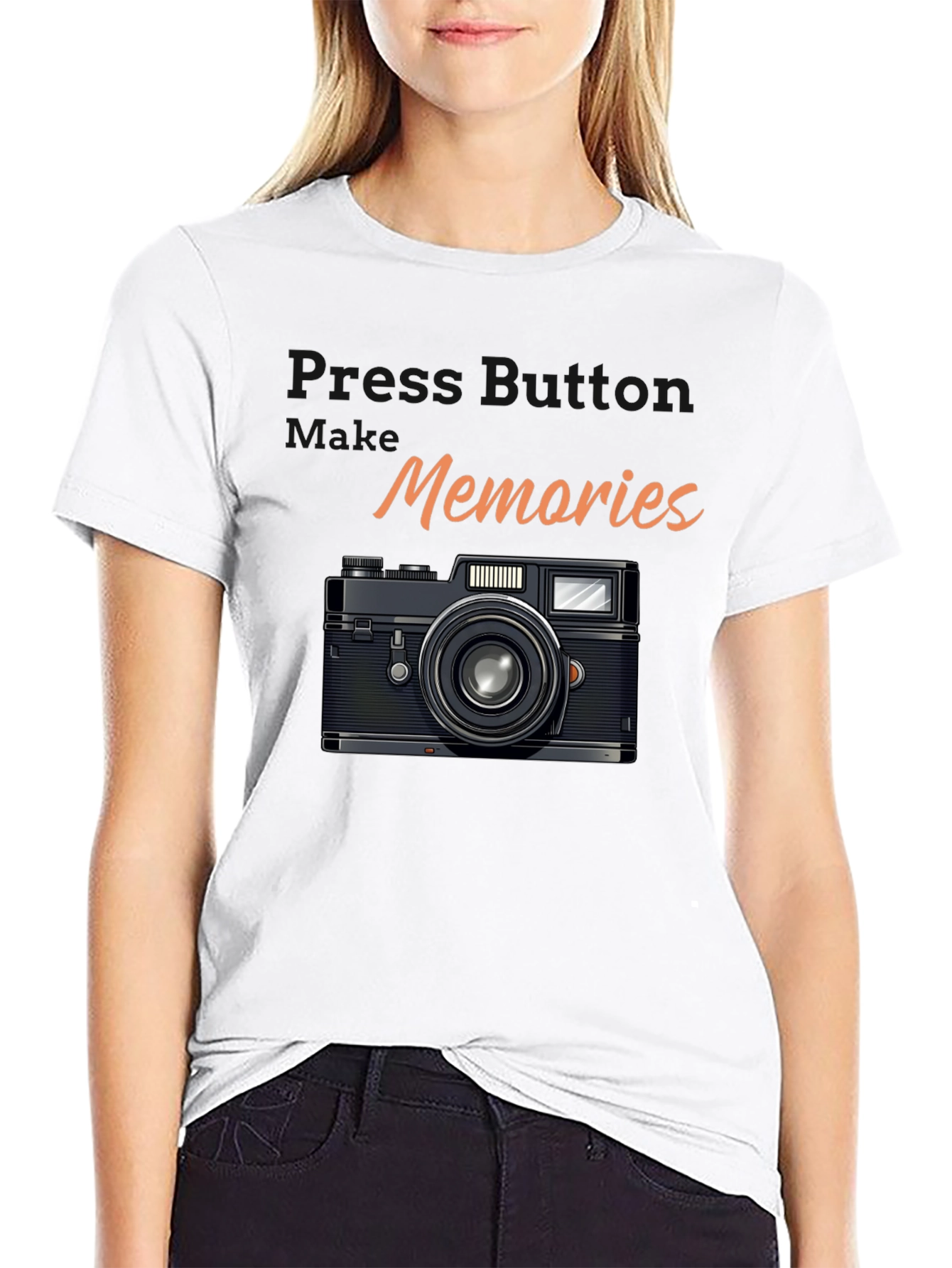Memories Camera Graphic Black T-Shirt