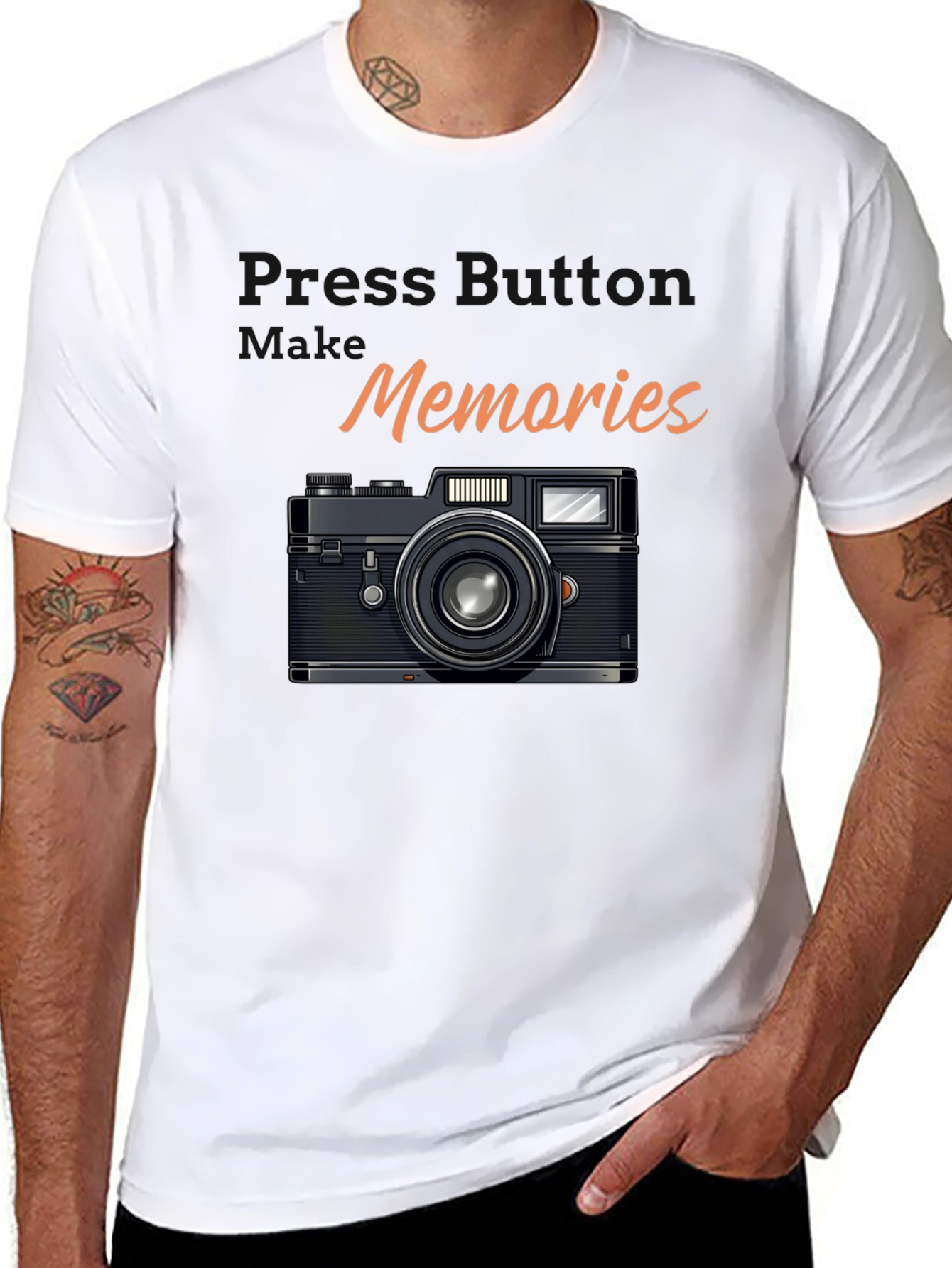 Memories Camera Graphic Black T-Shirt
