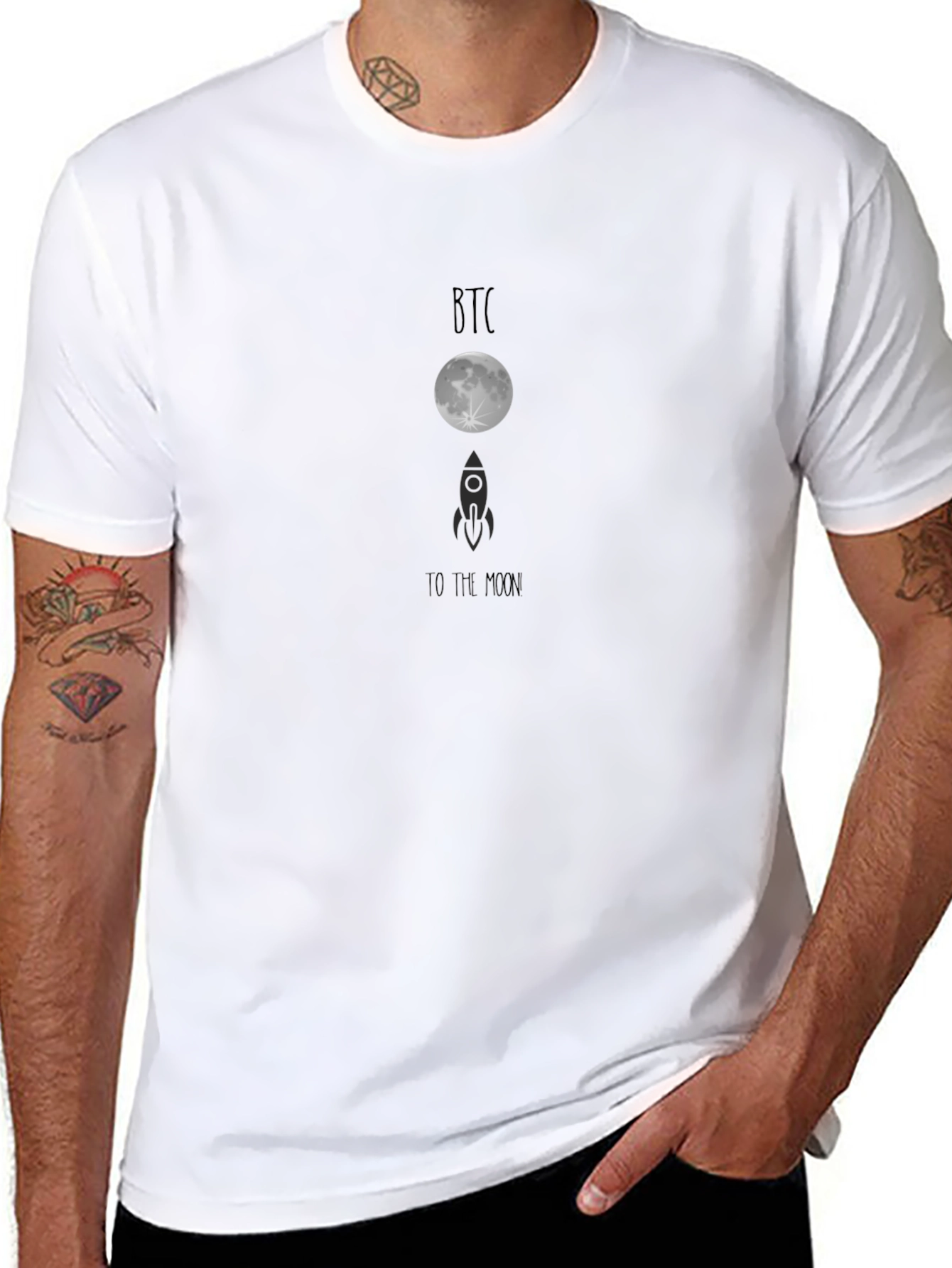 Bitcoin To The Moon Black T-Shirt