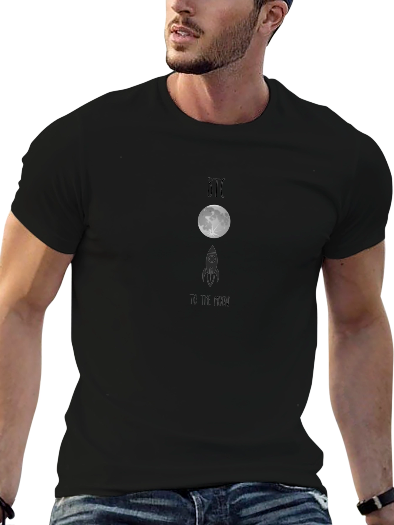 Bitcoin To The Moon Black T-Shirt