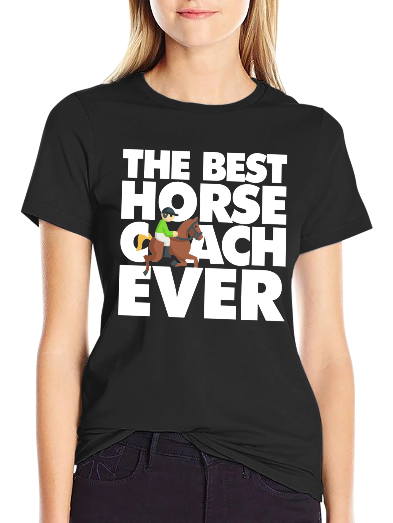 Best Horse Coach Ever Black Graphic Tee