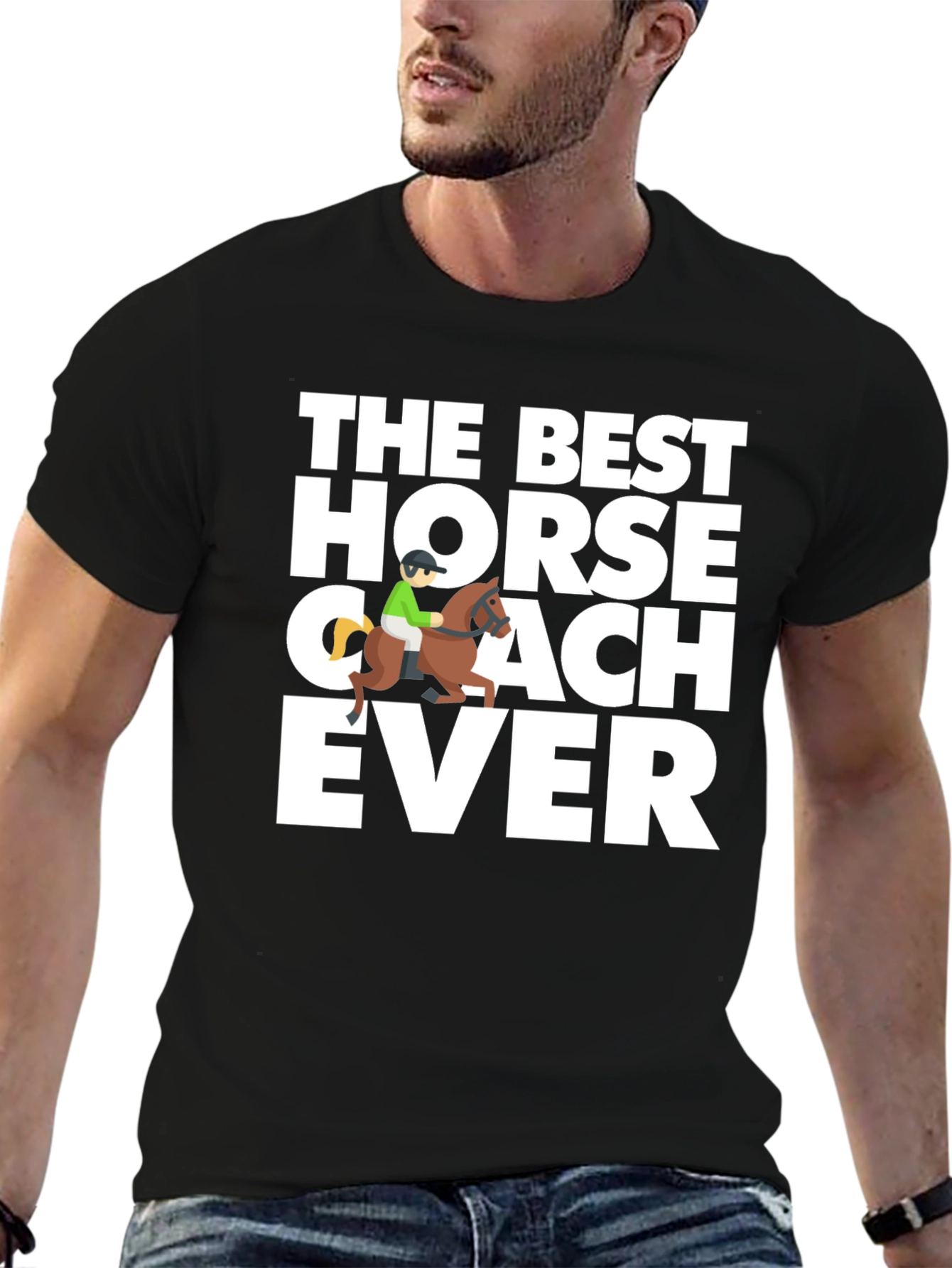 Best Horse Coach Ever Black Graphic Tee