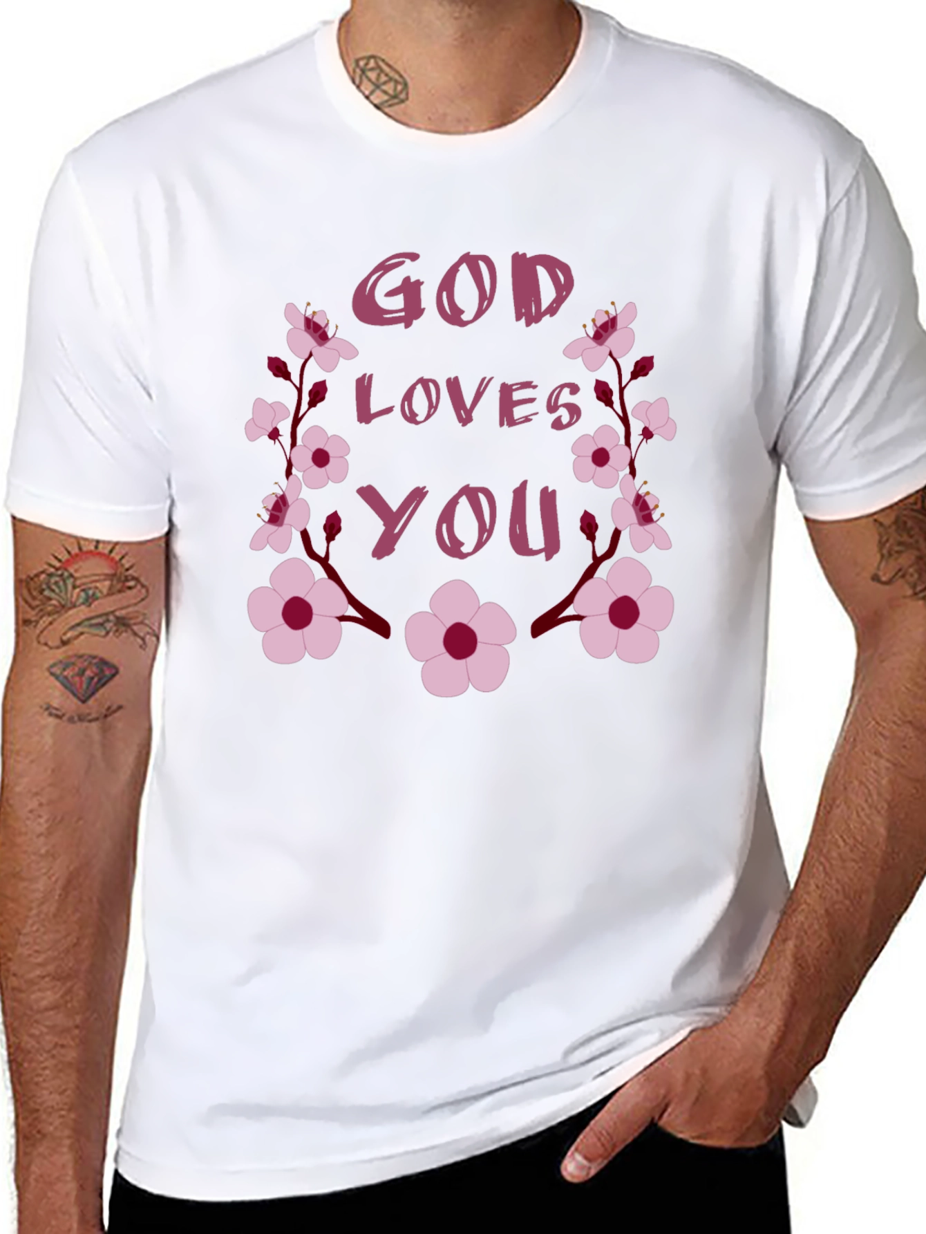 God Loves You Floral Tee