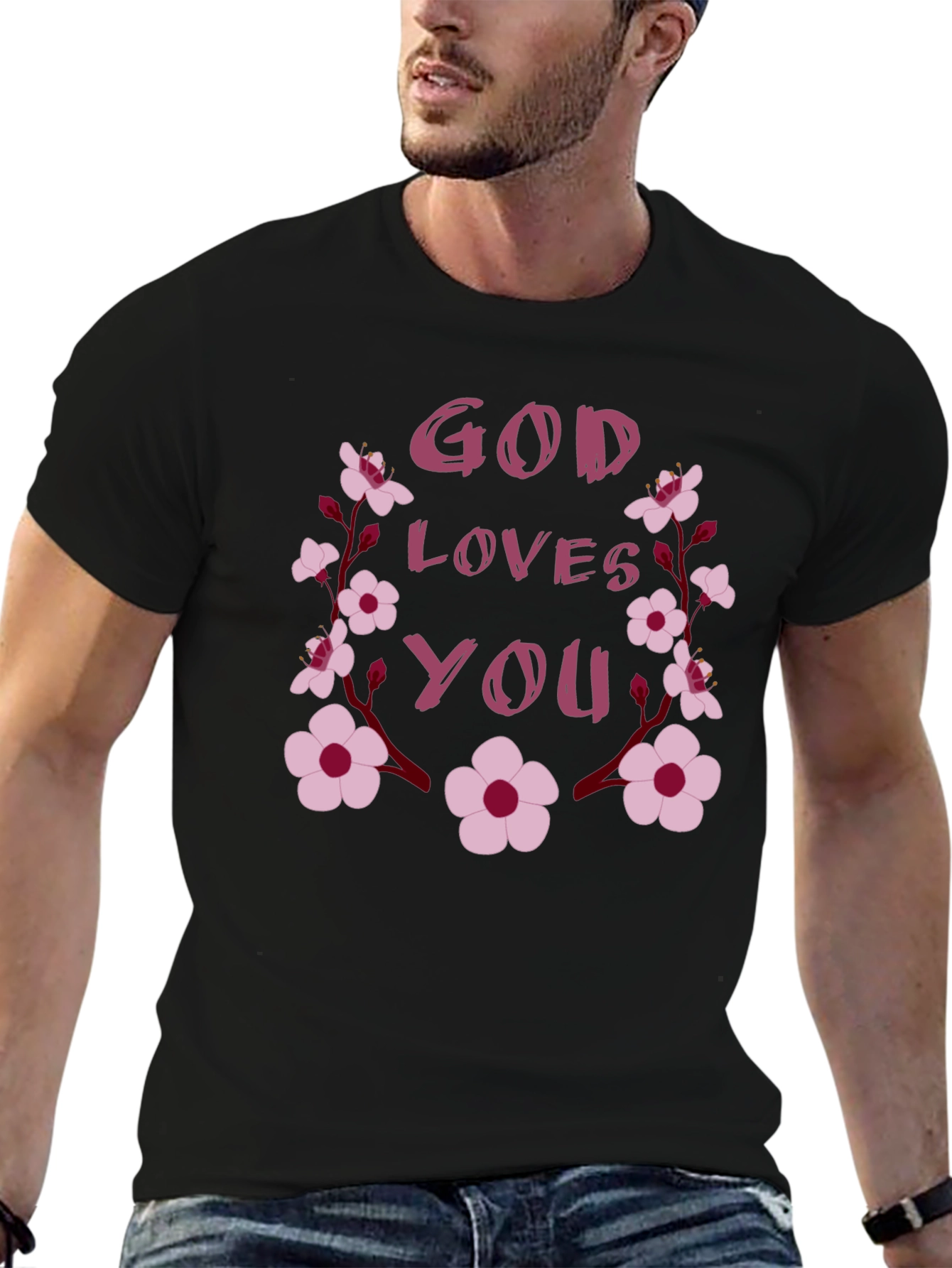 God Loves You Floral Tee