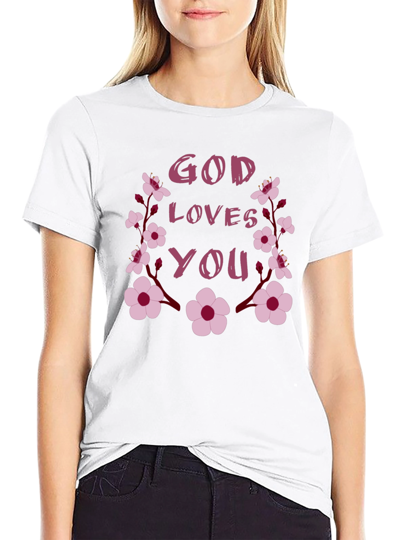 God Loves You Floral Tee