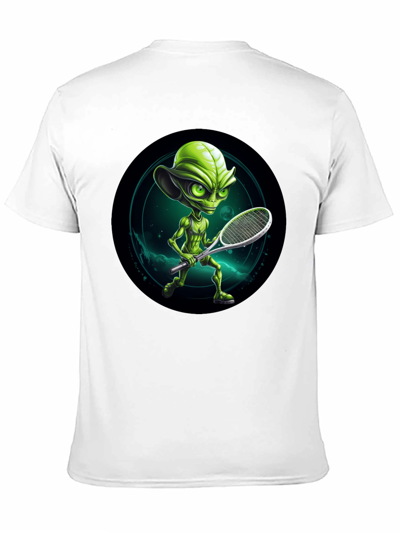 Alien Tennis Player Graphic T-Shirt
