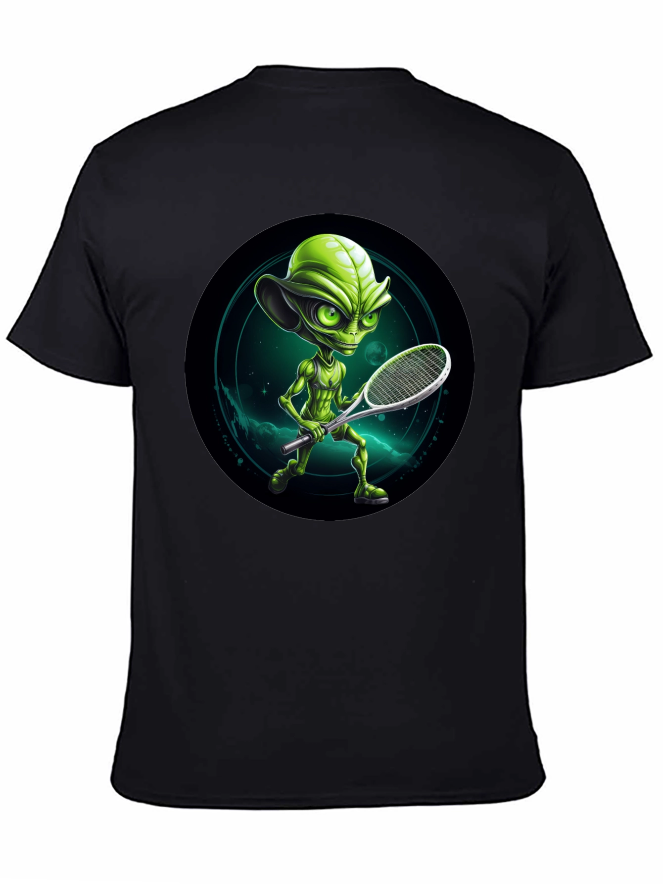 Alien Tennis Player Graphic T-Shirt