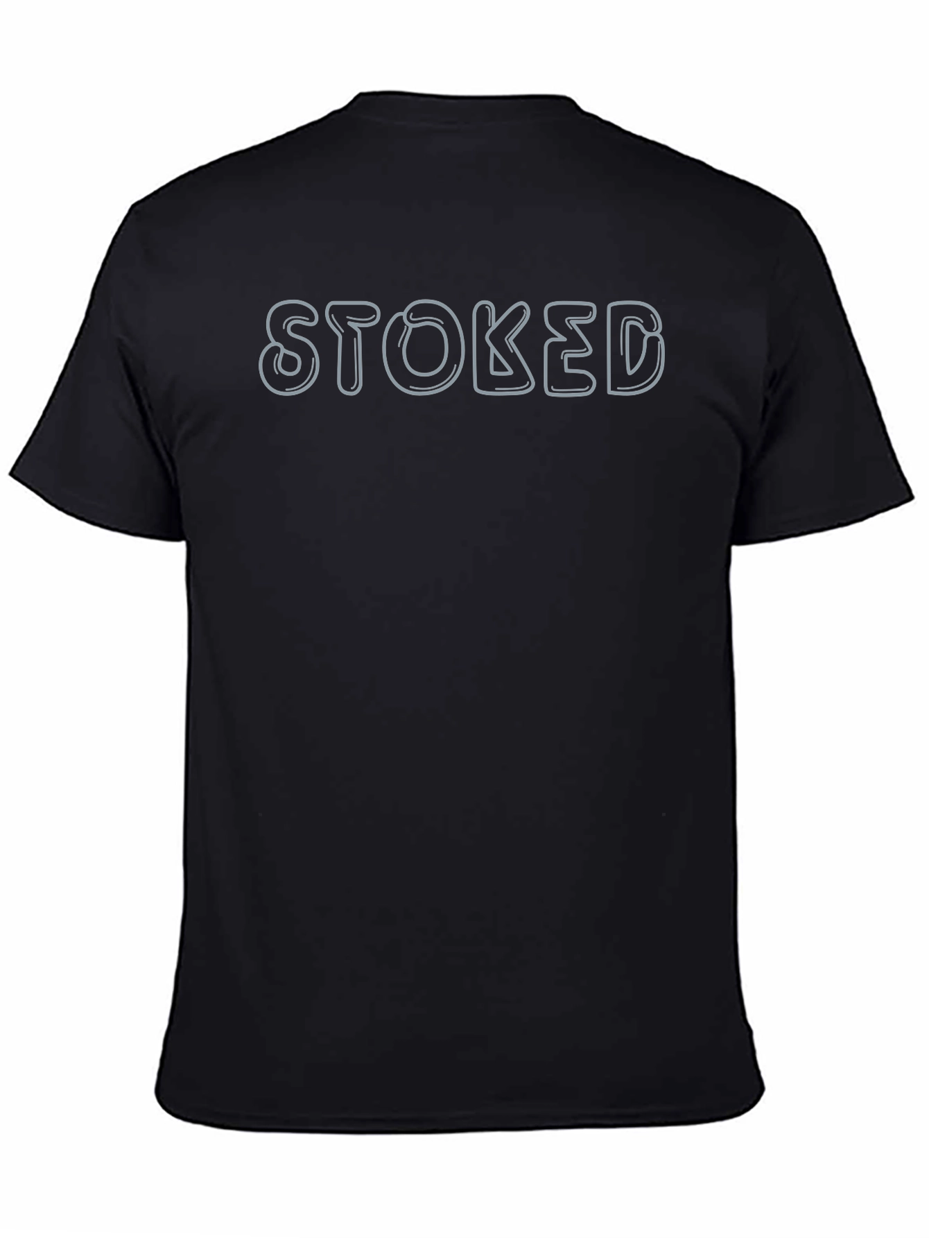 Stoked Graphic Tee - Soft Black Cotton