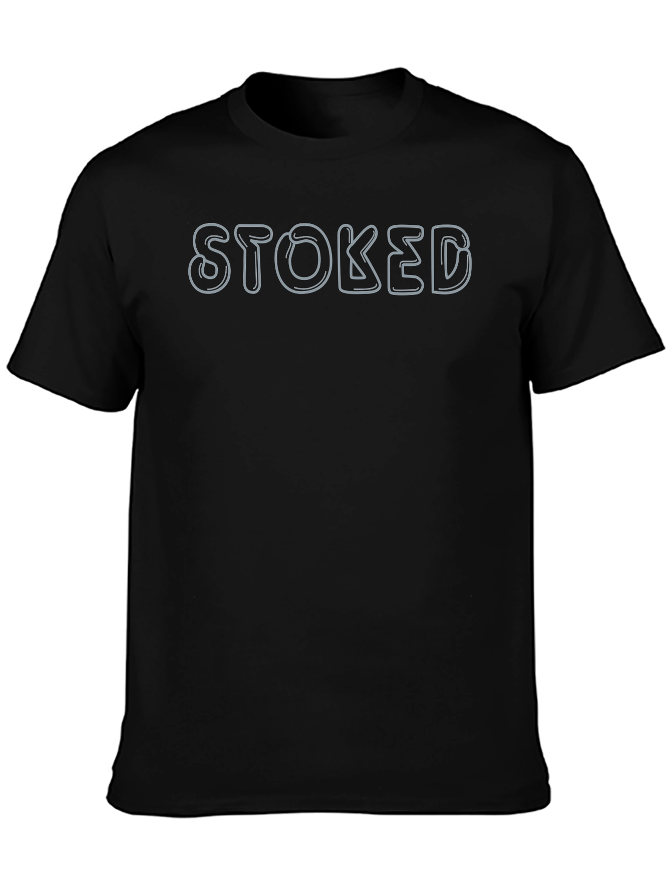 Stoked Graphic Tee - Soft Black Cotton