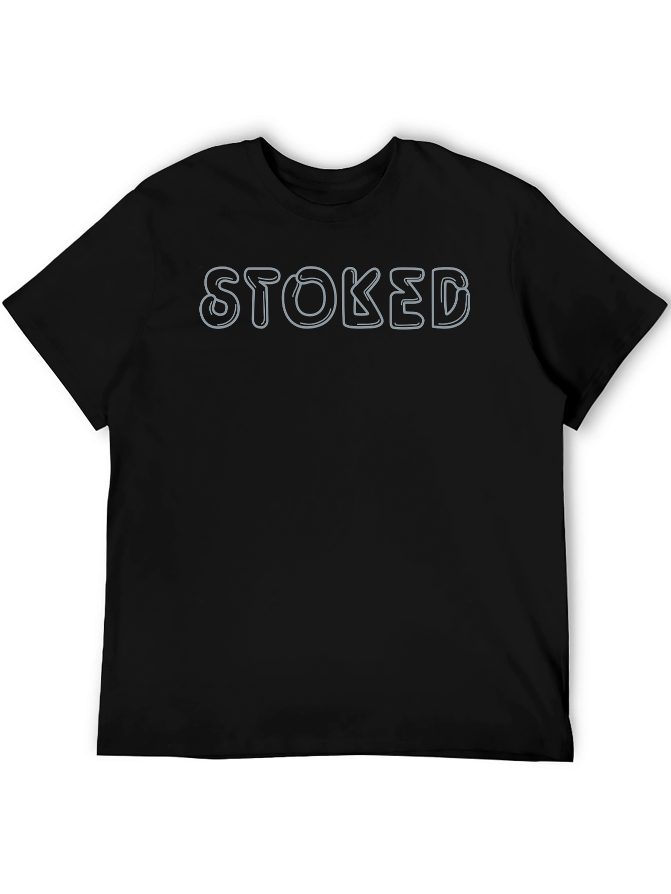Stoked Graphic Tee - Soft Black Cotton