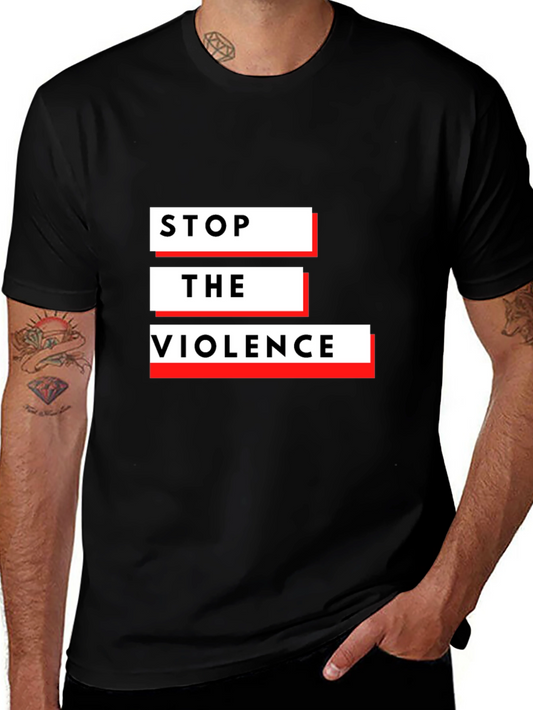 Stop The Violence Black Graphic T-Shirt