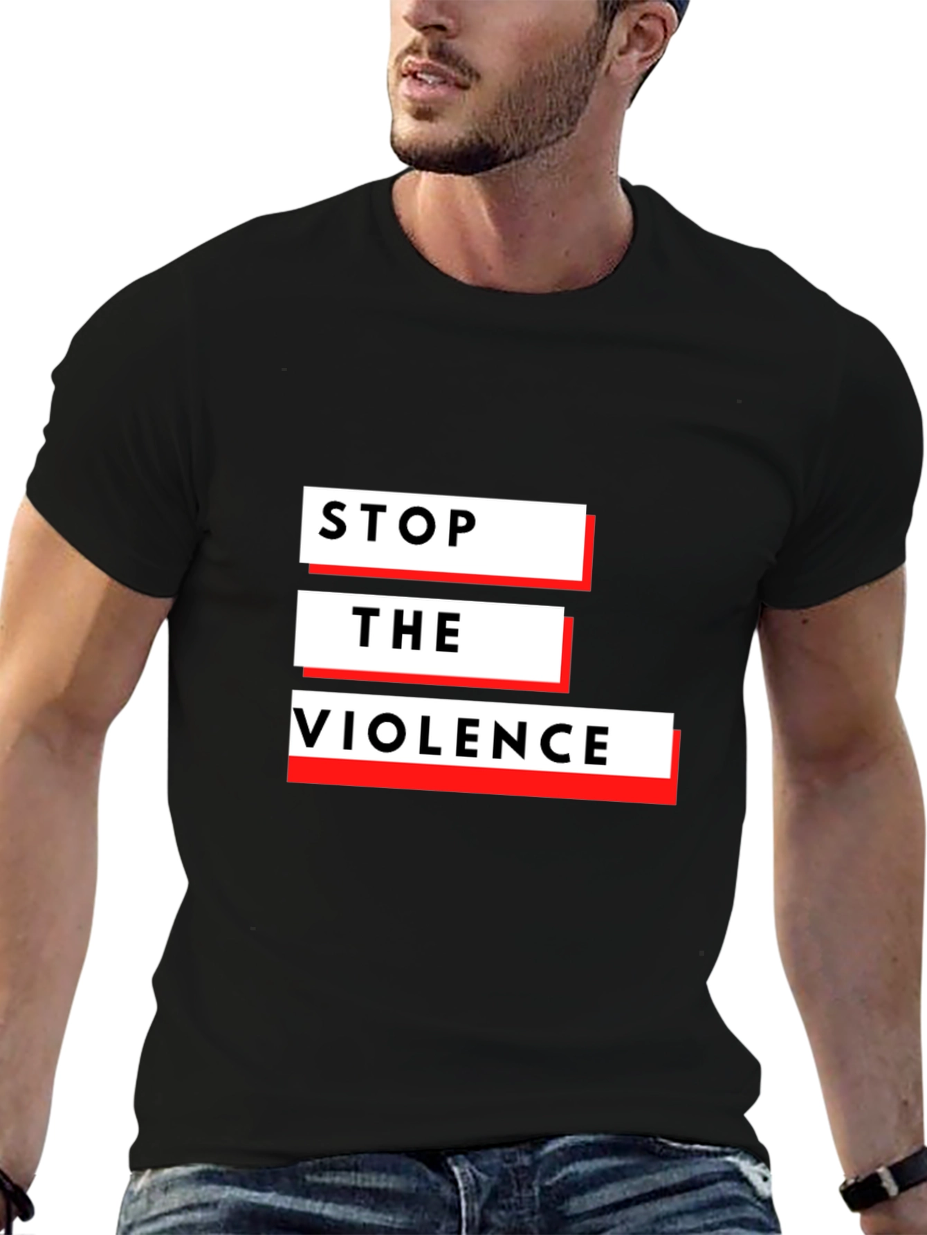 Stop The Violence Black Graphic T-Shirt
