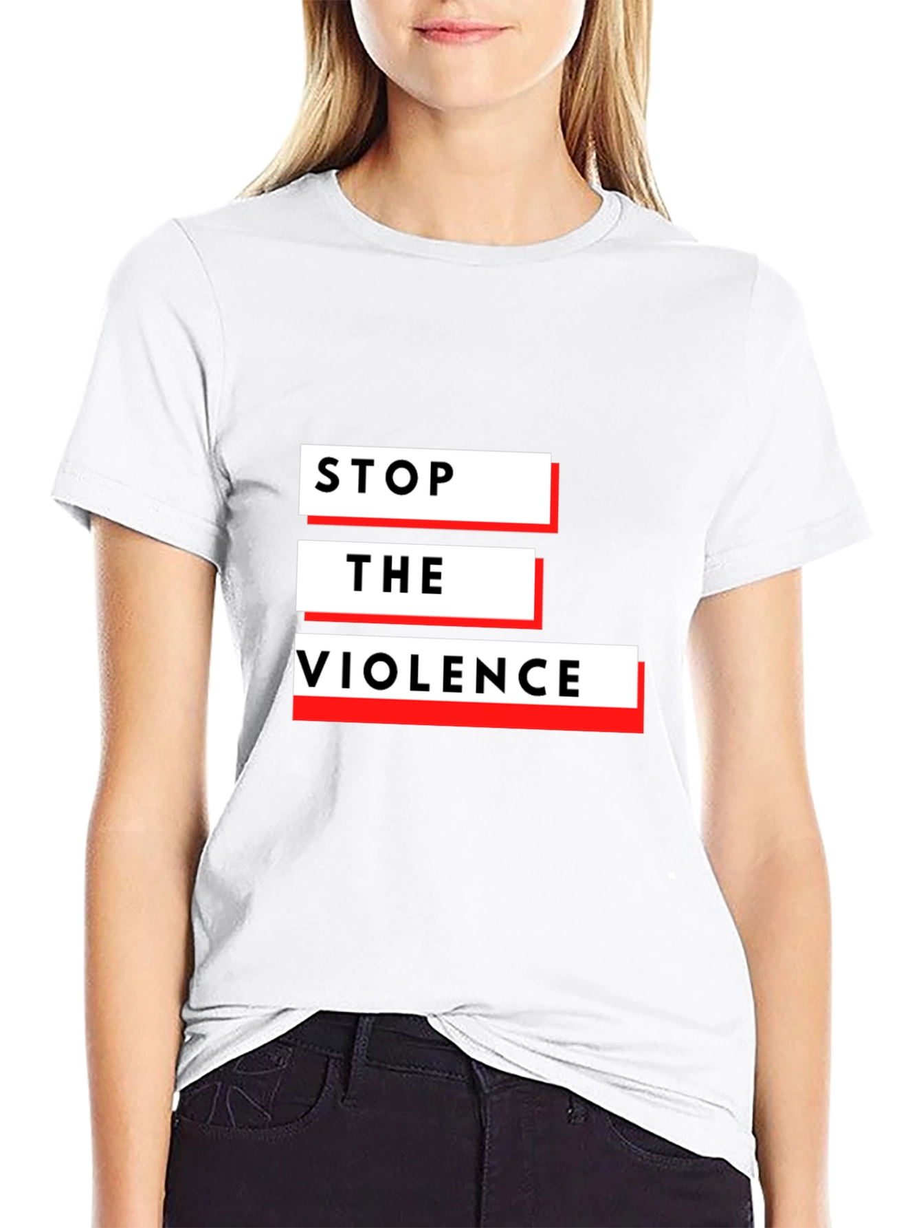 Stop The Violence Black Graphic T-Shirt