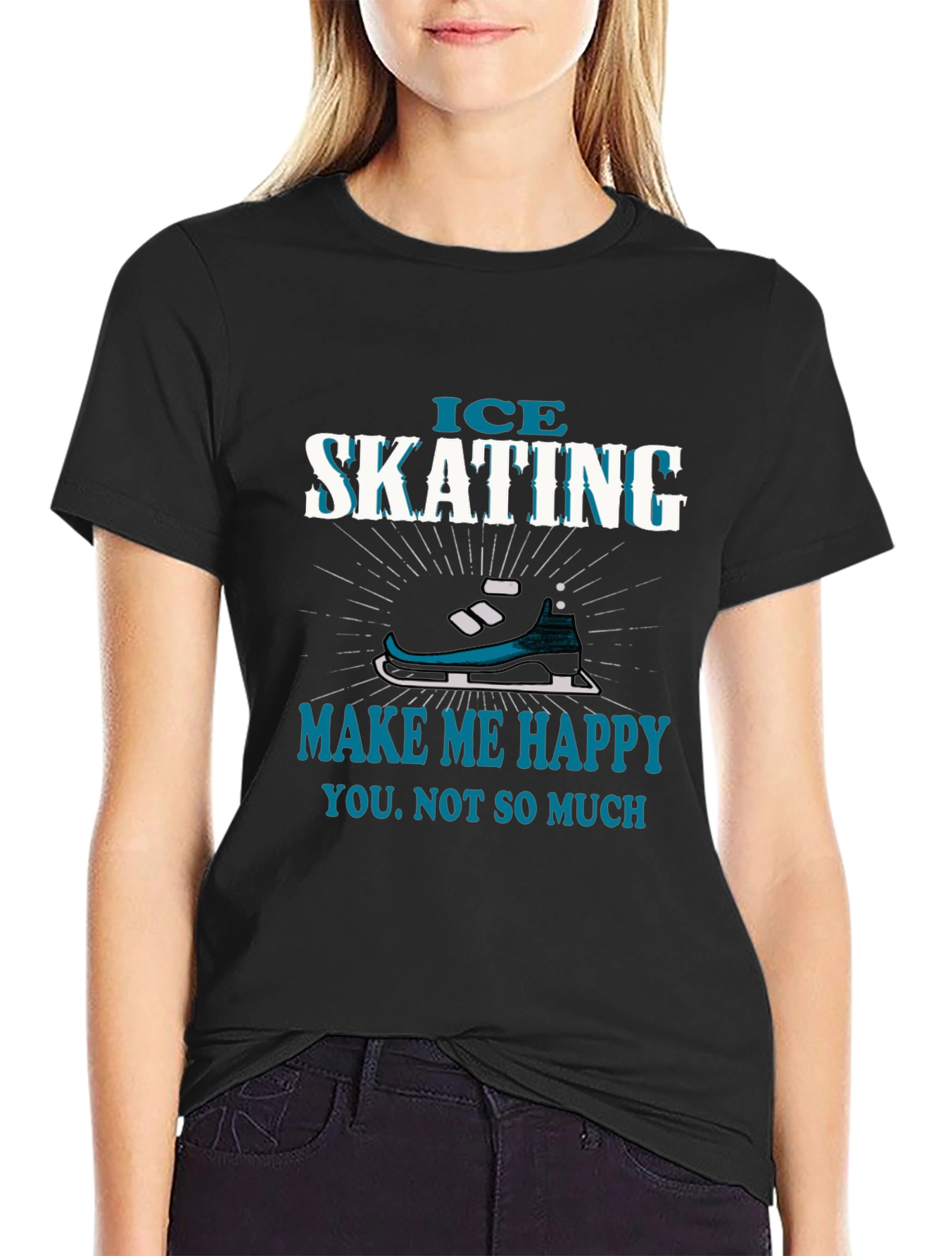 Ice Skating Makes Me Happy T-Shirt