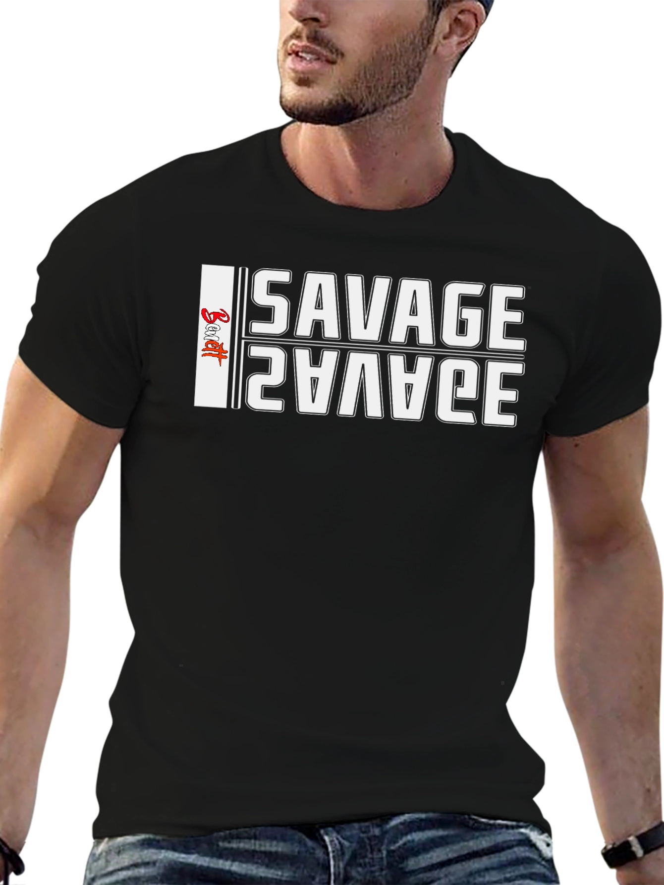 Savage Graphic Print Black T-Shirt