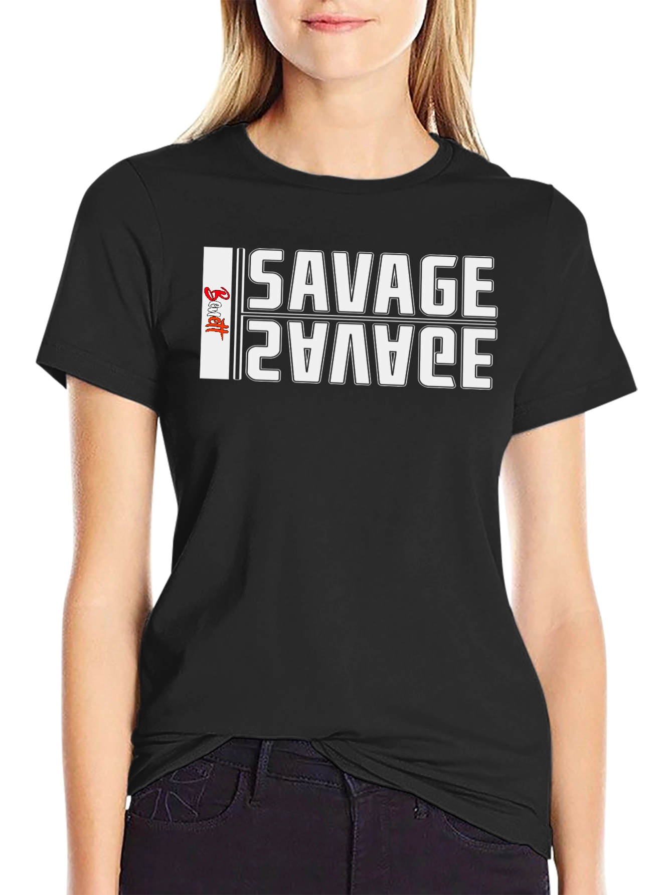 Savage Graphic Print Black T-Shirt