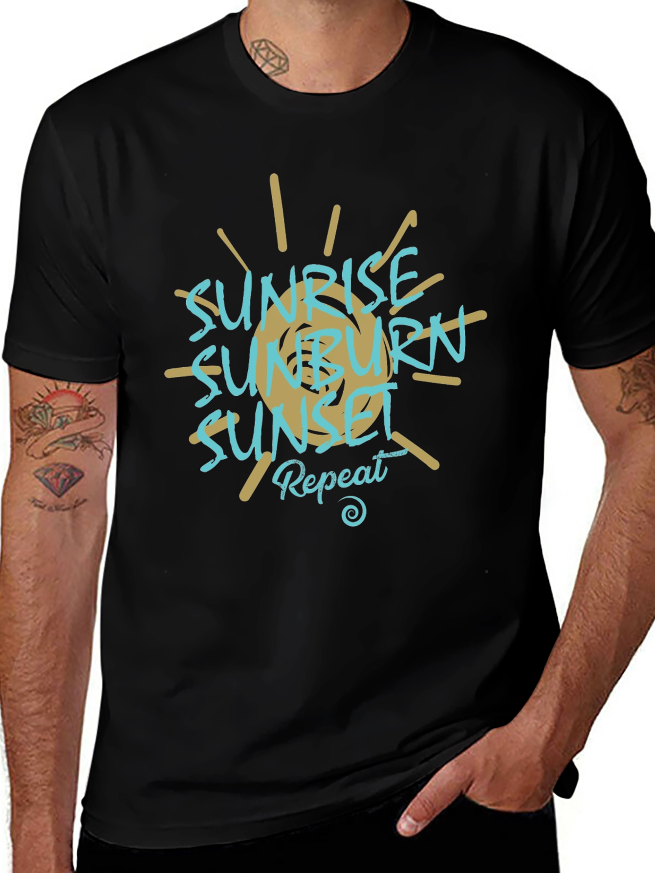 Sunrise Sunburn Sunset Repeat Graphic Tee