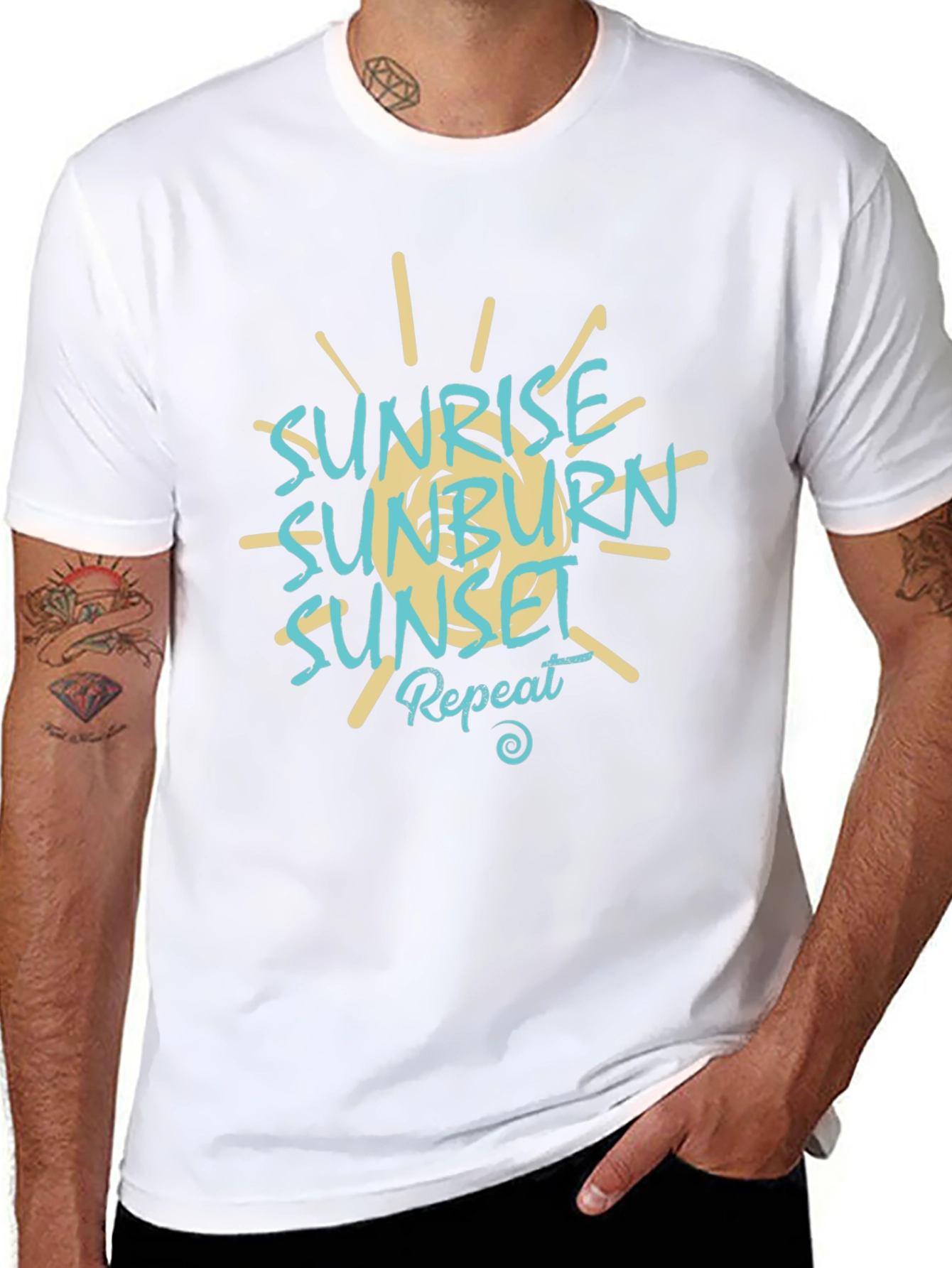 Sunrise Sunburn Sunset Repeat Graphic Tee