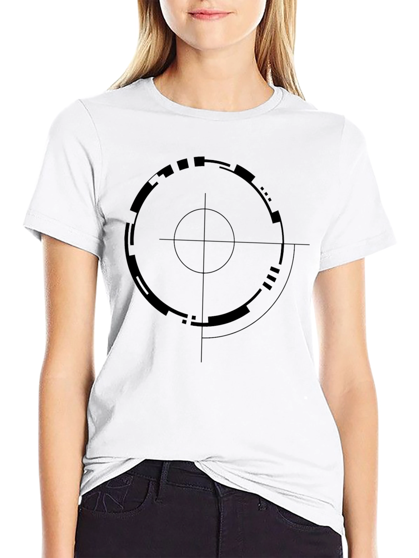 Geometric Target Graphic Black T-Shirt