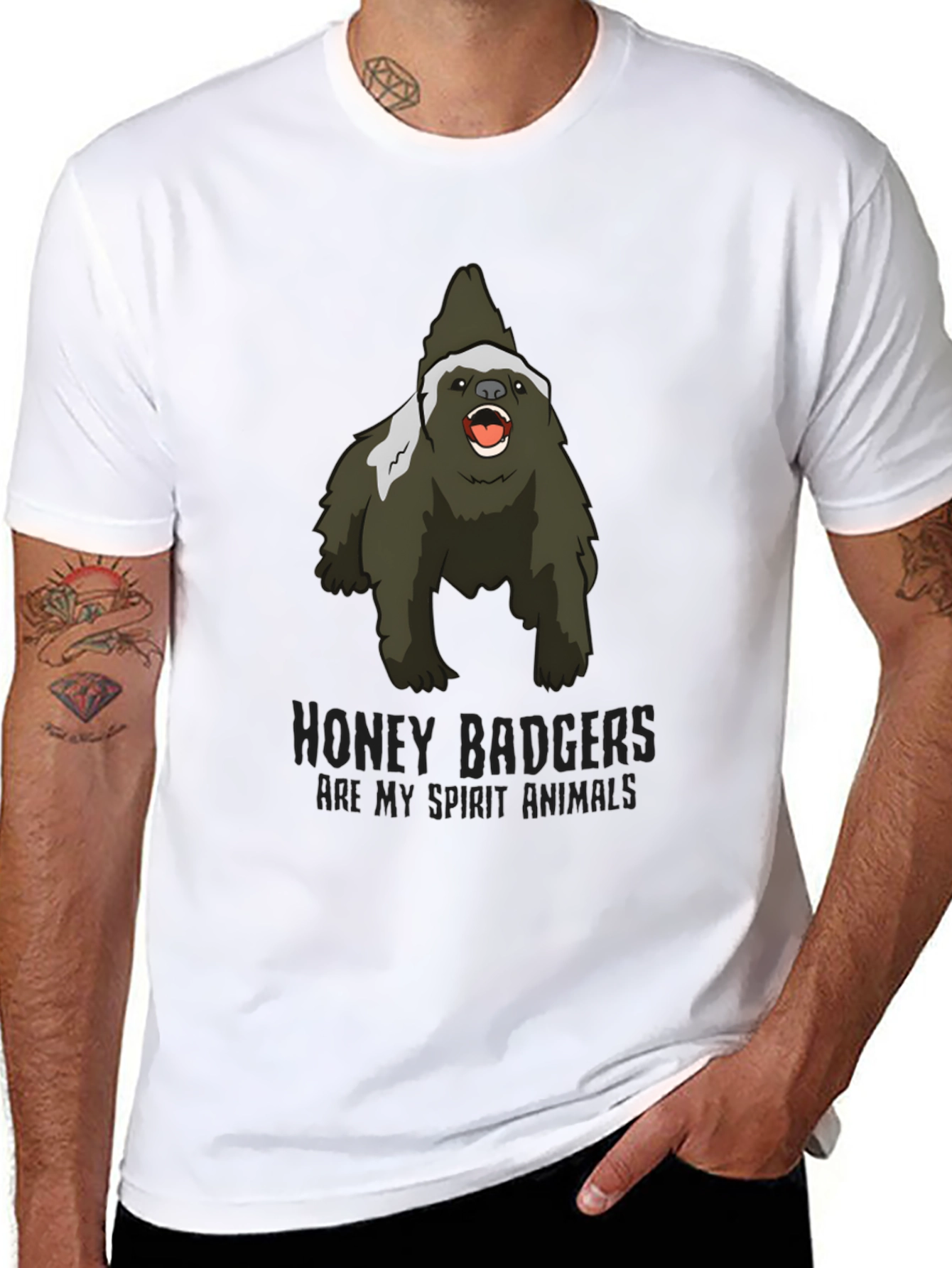 Honey Badger Spirit Animal Graphic T-Shirt