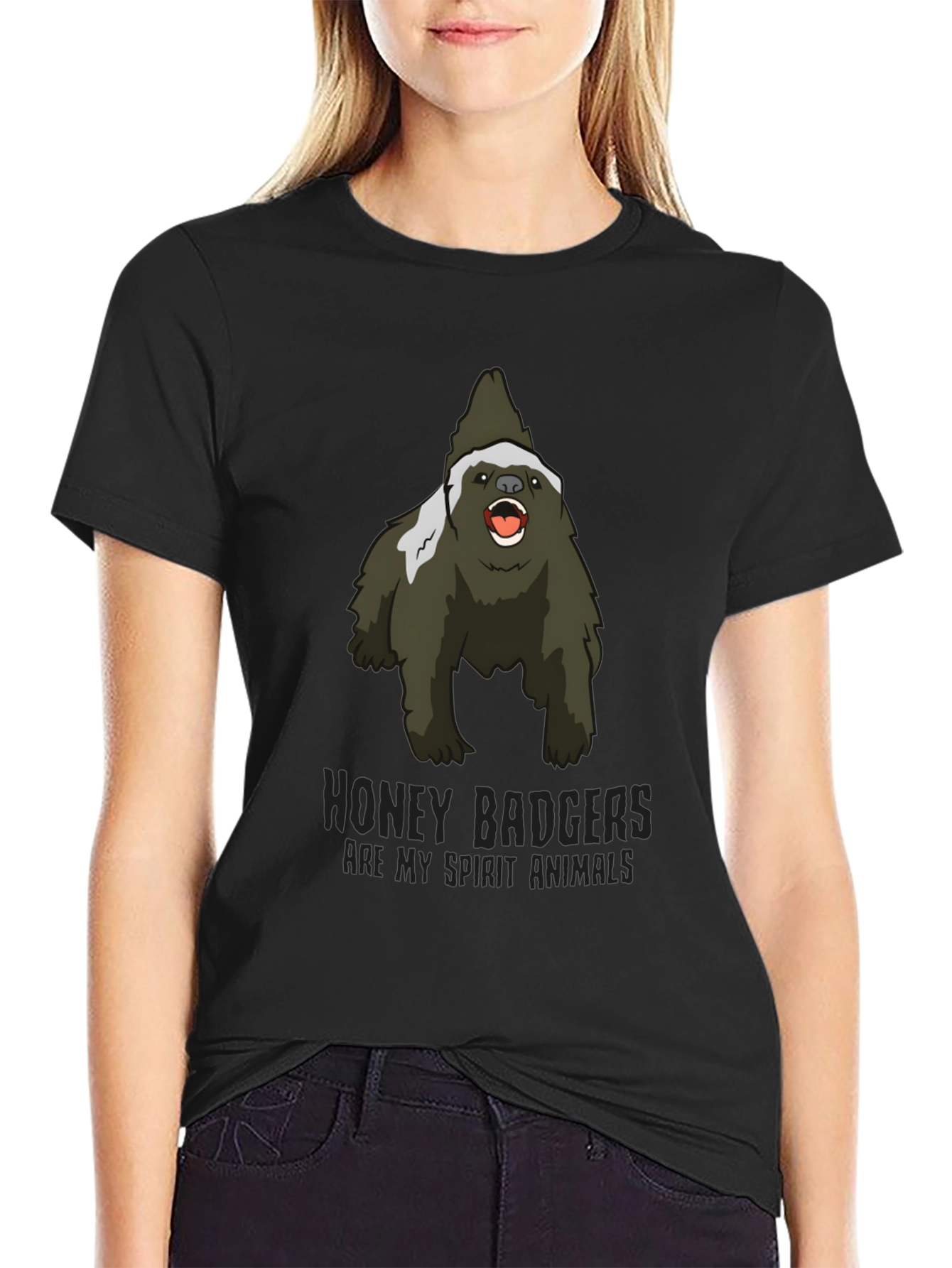 Honey Badger Spirit Animal Graphic T-Shirt