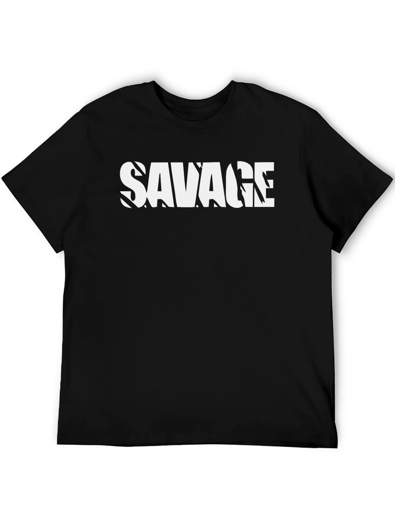 Savage Graphic Print Black Short Sleeve T-Shirt