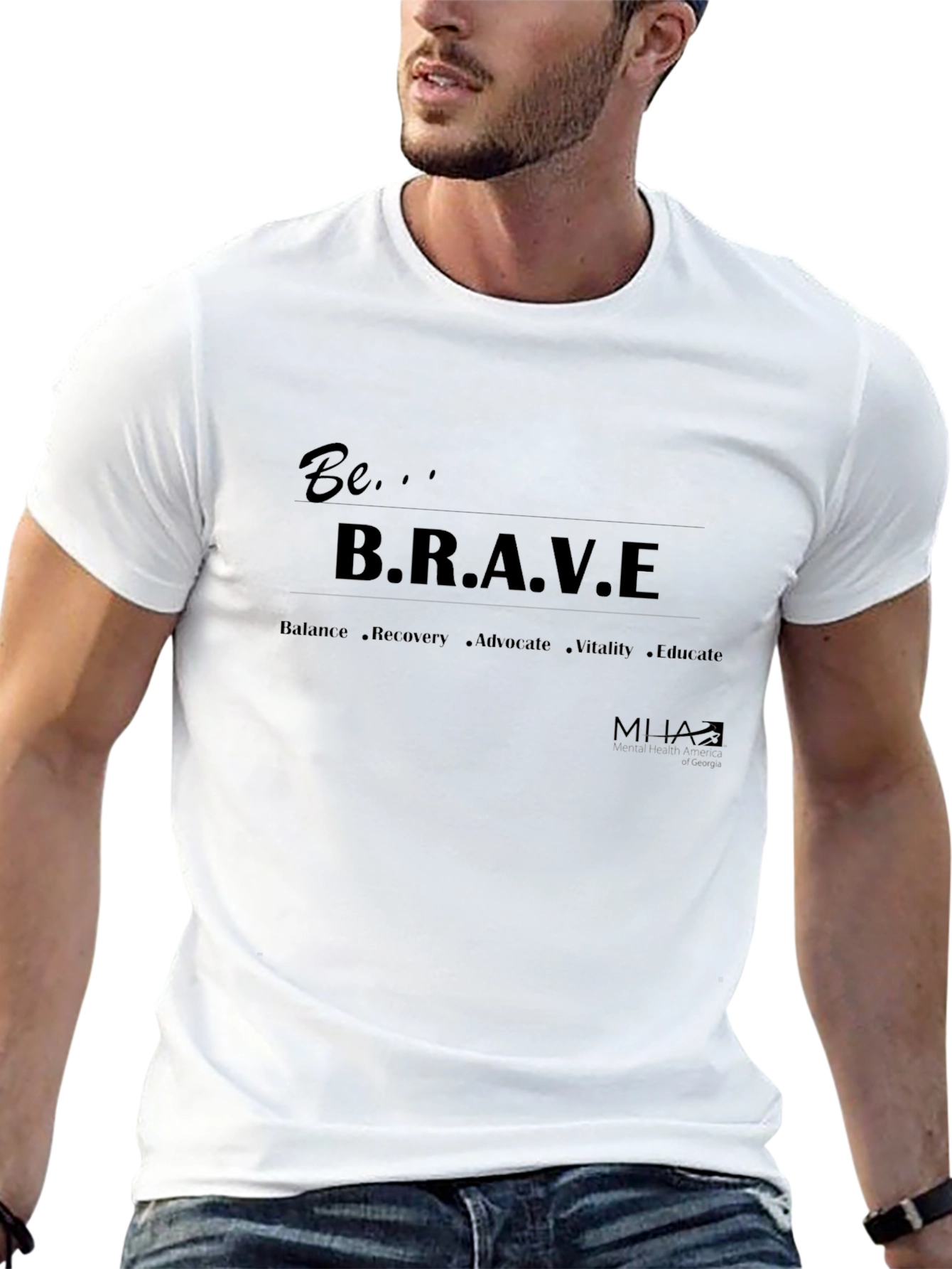 Be Brave Graphic Tee - Black Cotton Blend T-Shirt