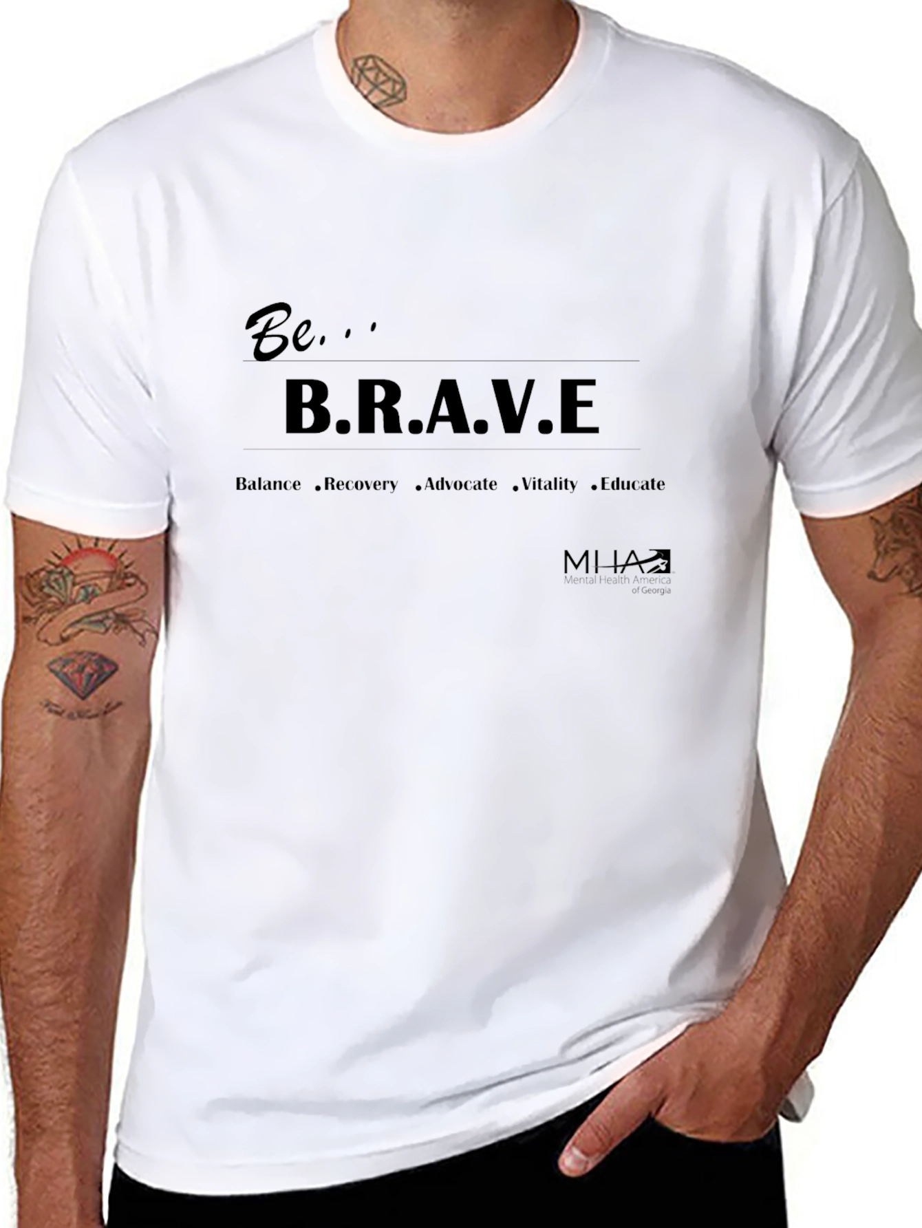 Be Brave Graphic Tee - Black Cotton Blend T-Shirt